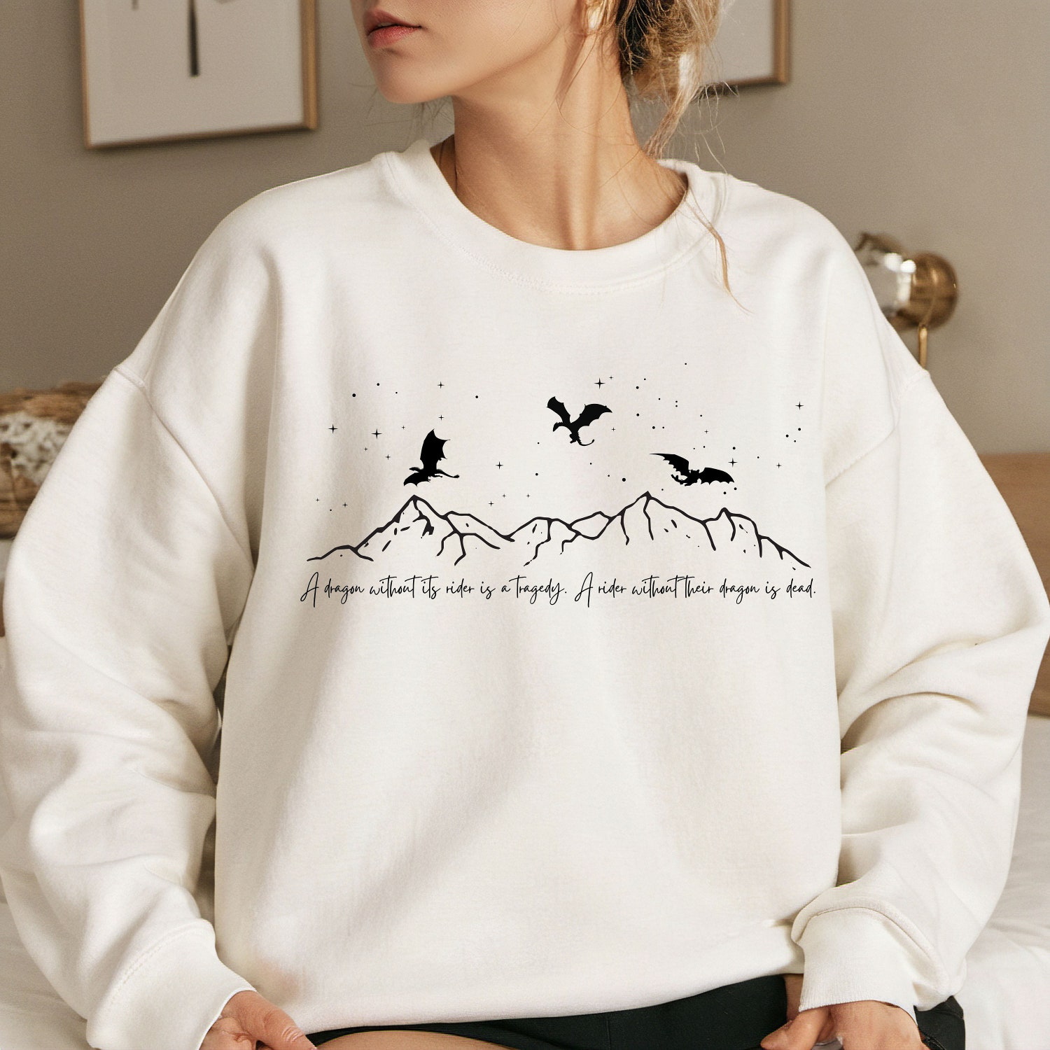 A Dragon Without Its Rider Is A Tragedy Love Bookish Quadrant Sweatshirt image 2