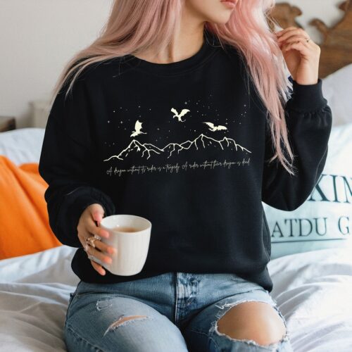 A Dragon Without Its Rider Is A Tragedy Love Bookish Quadrant Sweatshirt image 0