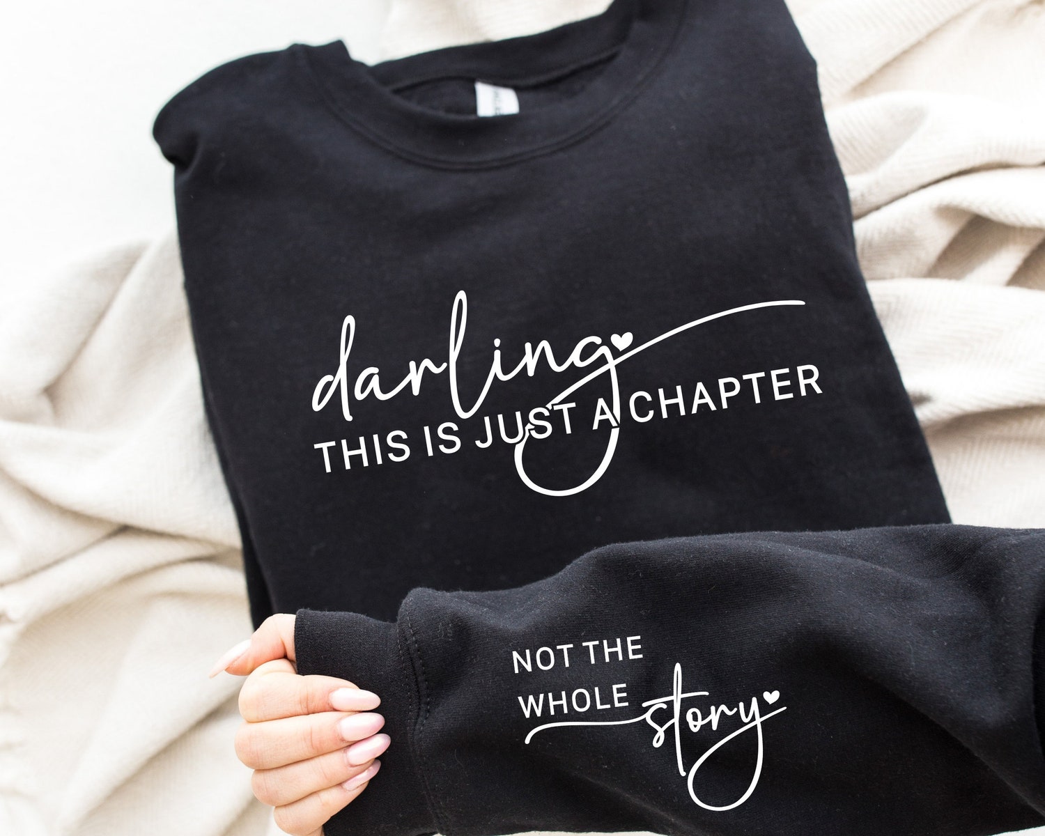 This Is Just A Chapter Not The Whole Story Positive Book Lover Mental Health Sweatshirt image 1