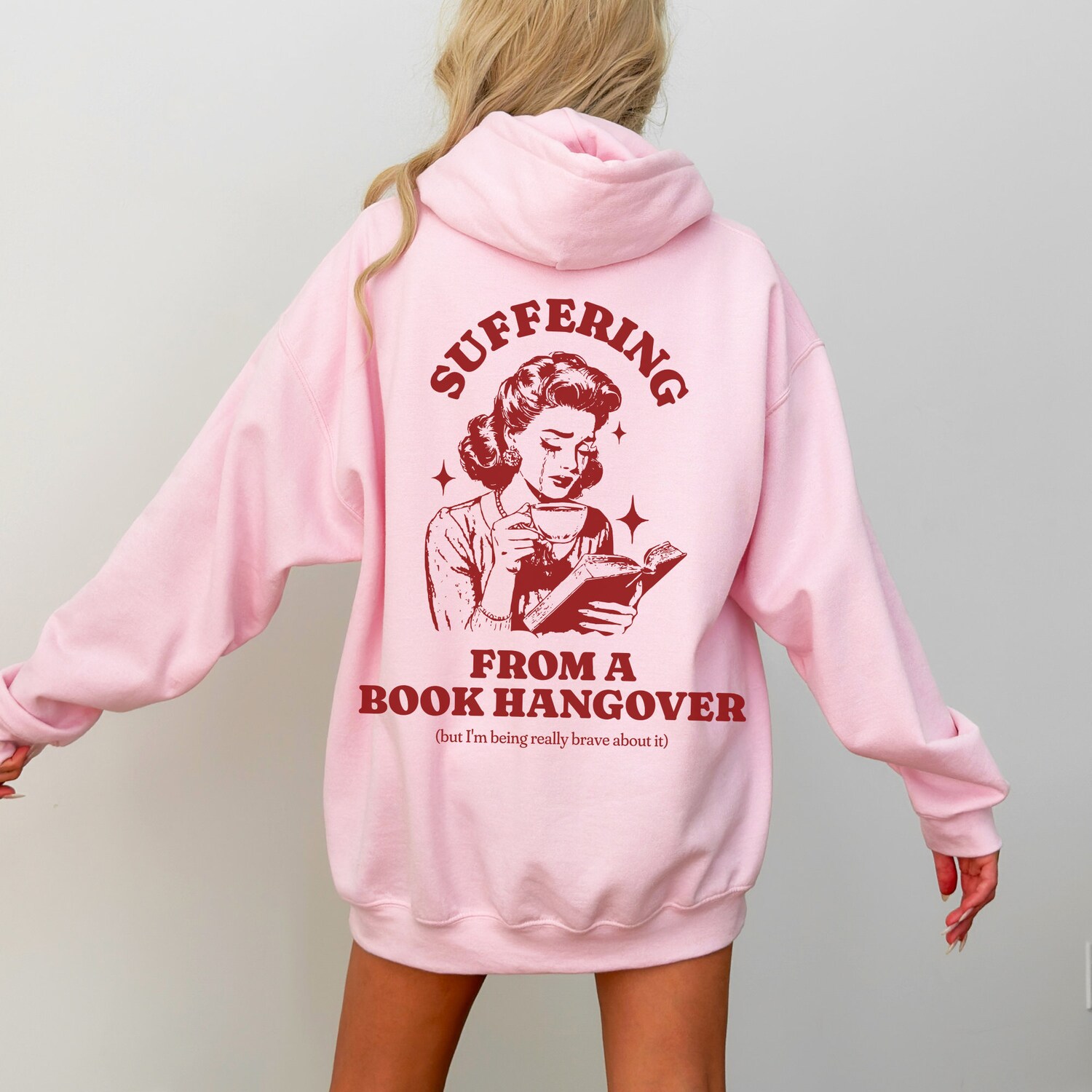 Suffering From A Book Hangover Lover Funny Reader Addict Women's Hoodie image 5