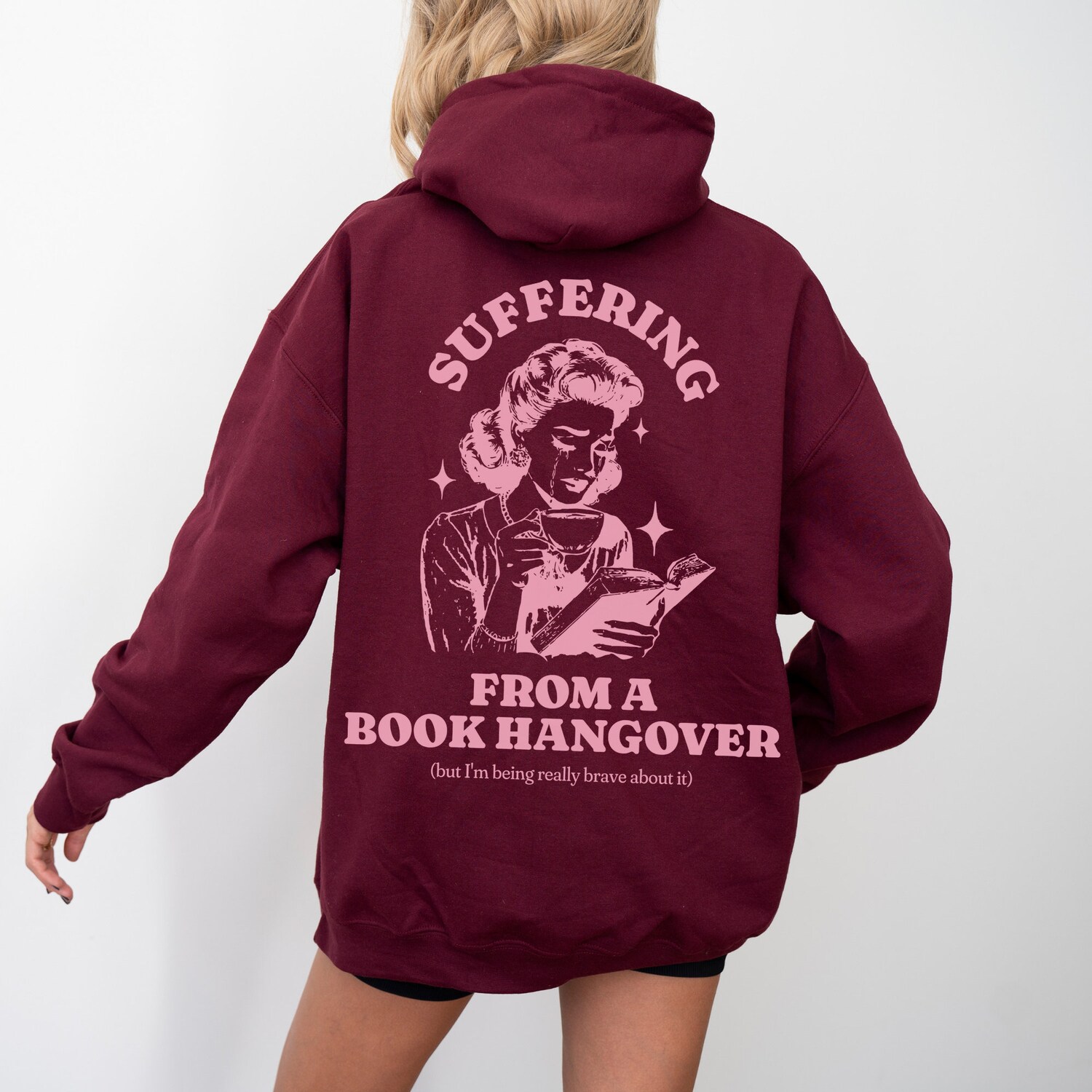 Suffering From A Book Hangover Lover Funny Reader Addict Women's Hoodie image 2