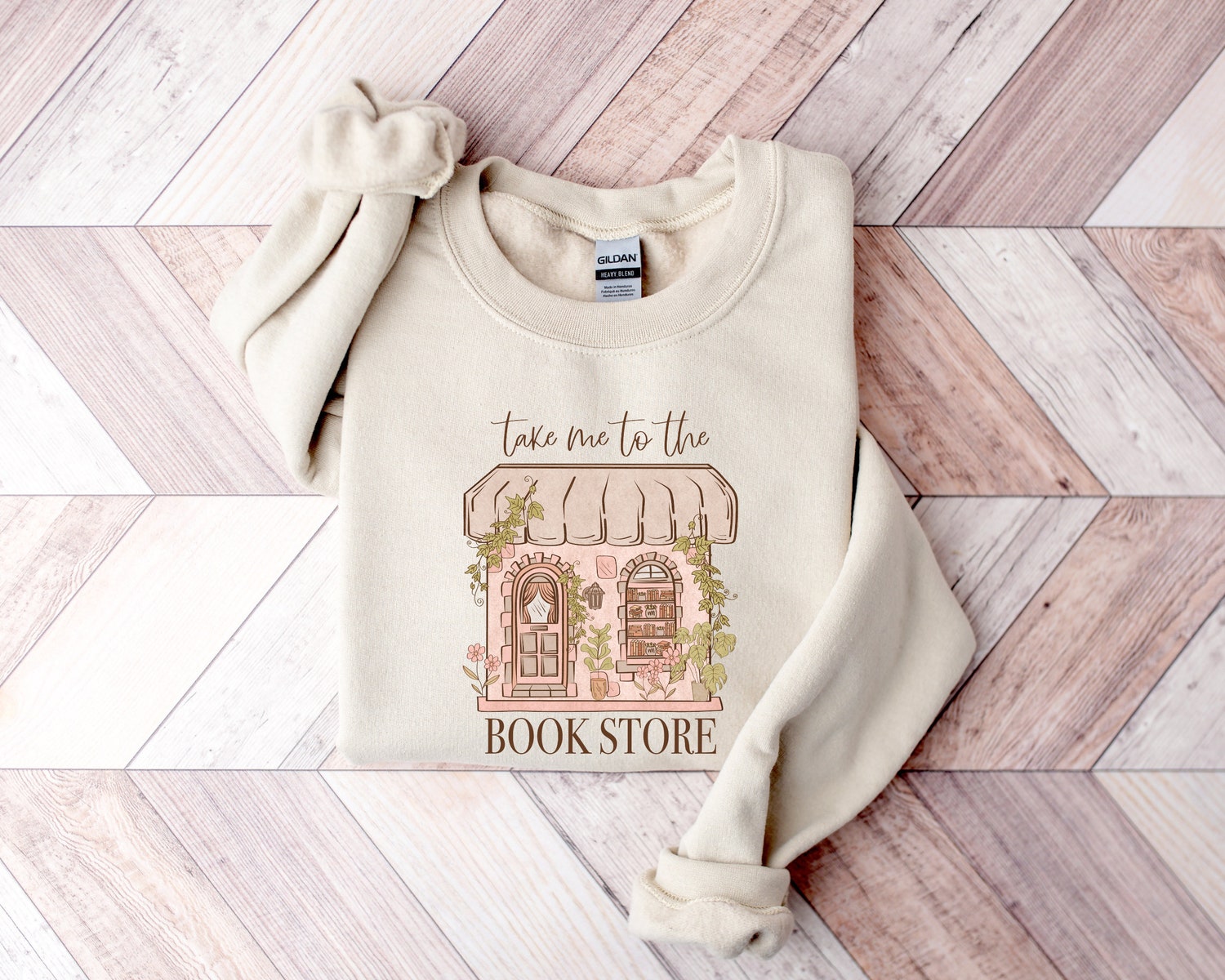 Take Me To The Bookstore Lover Reading Flower Floral Teacher Sweatshirt image 3