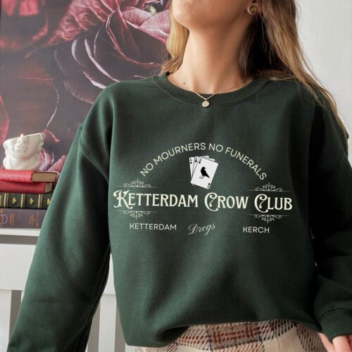 Vintage Ketterdam Crow Club Reading Book Teacher Literary Fandom Sweatshirt image 0