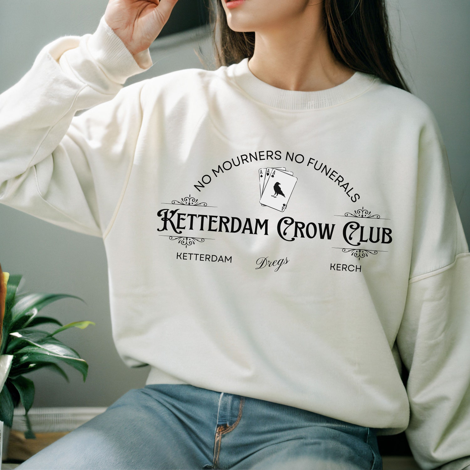 Vintage Ketterdam Crow Club Reading Book Teacher Literary Fandom Sweatshirt image 6