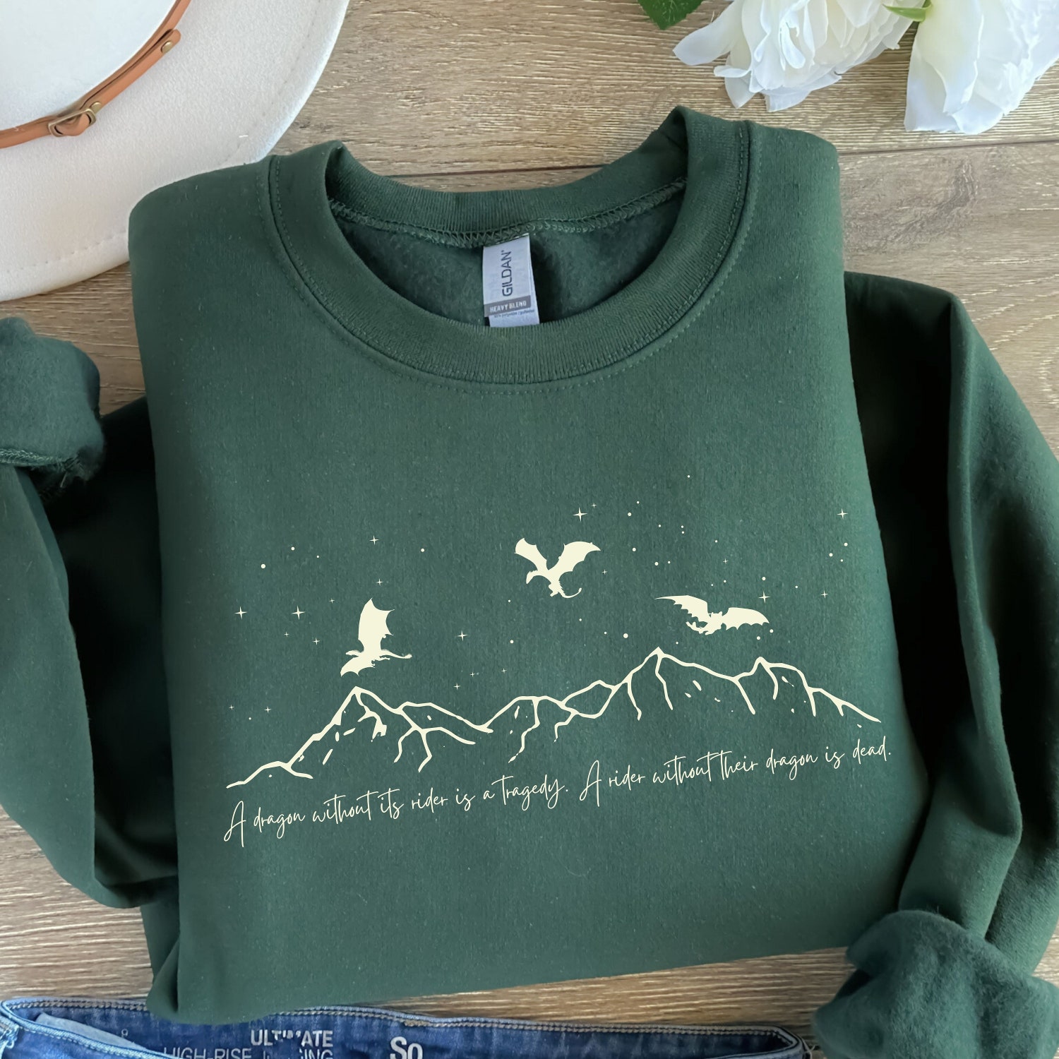 A Dragon Without Its Rider Is A Tragedy Love Bookish Quadrant Sweatshirt image 1