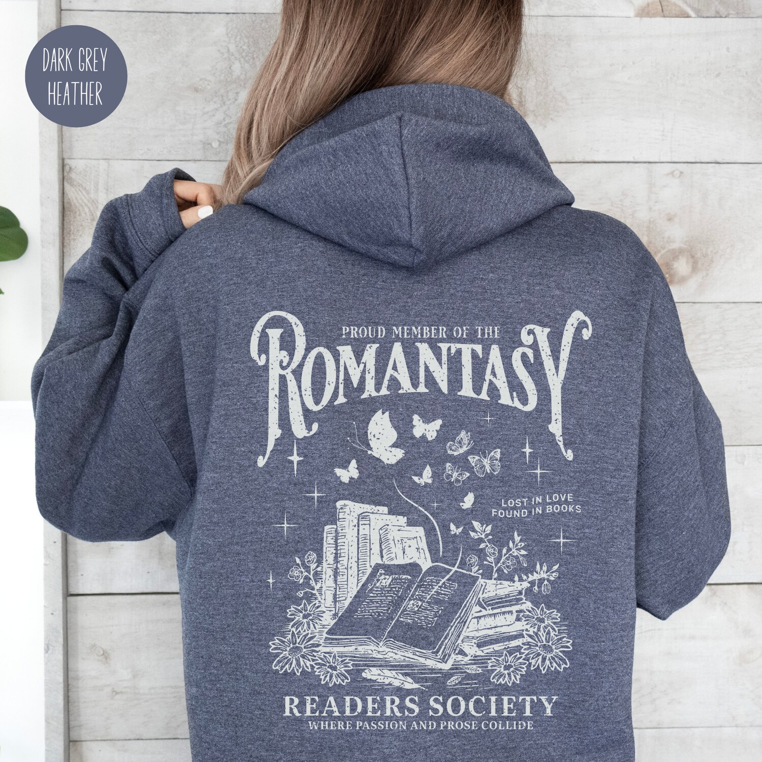 Vintage Romantasy Readers Society Bibliophiles Lovers Bookish Lover Hoodie image 4