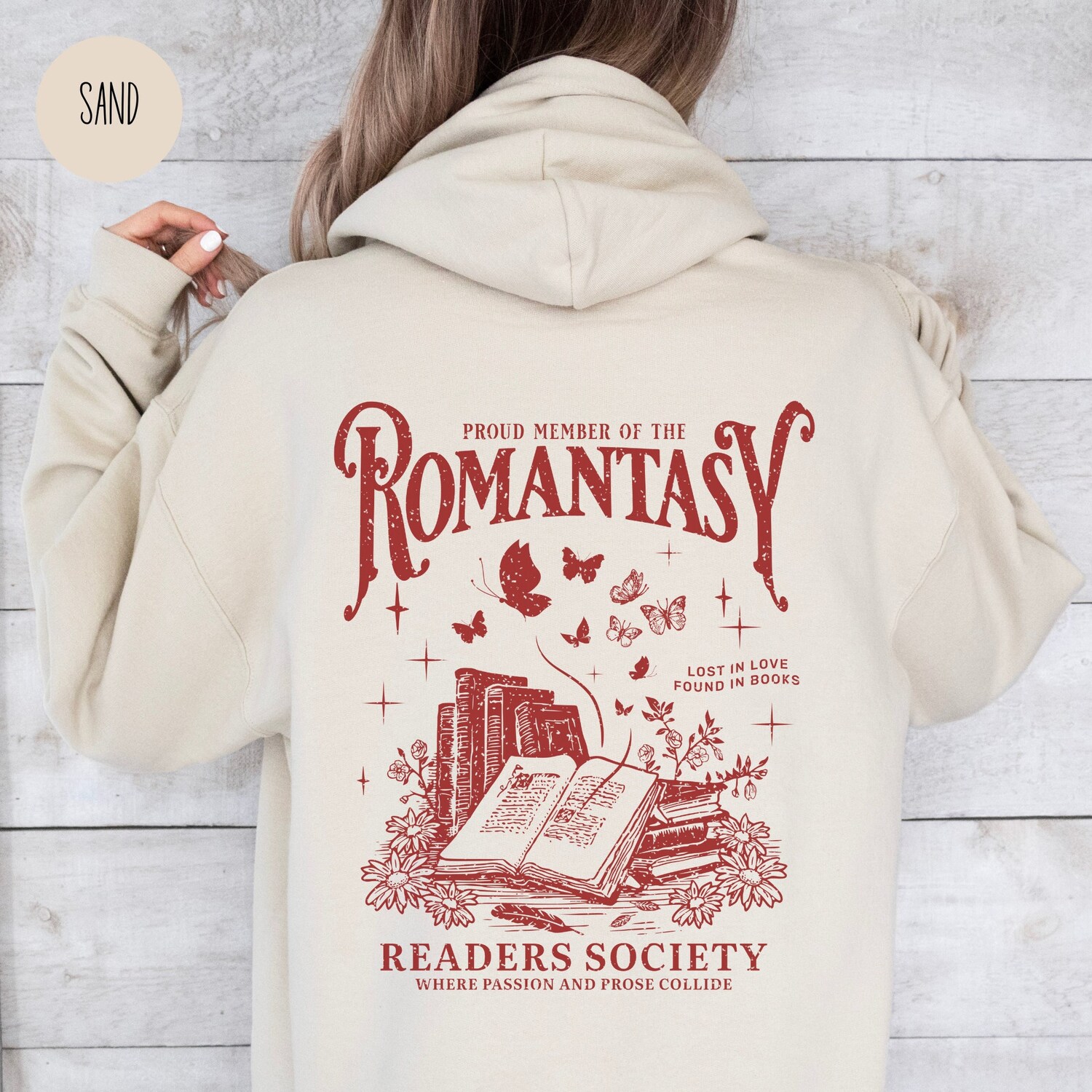 Vintage Romantasy Readers Society Bibliophiles Lovers Bookish Lover Hoodie image 1