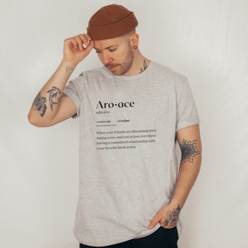 Aroace Definition Funny Ace Pride Aromantic Asexual Bookish Queer Shirt image 0