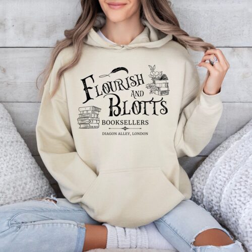 Book Lover Fandom Reader Flourish And Blotts Literature Birthday Christmas Sweatshirt image 0