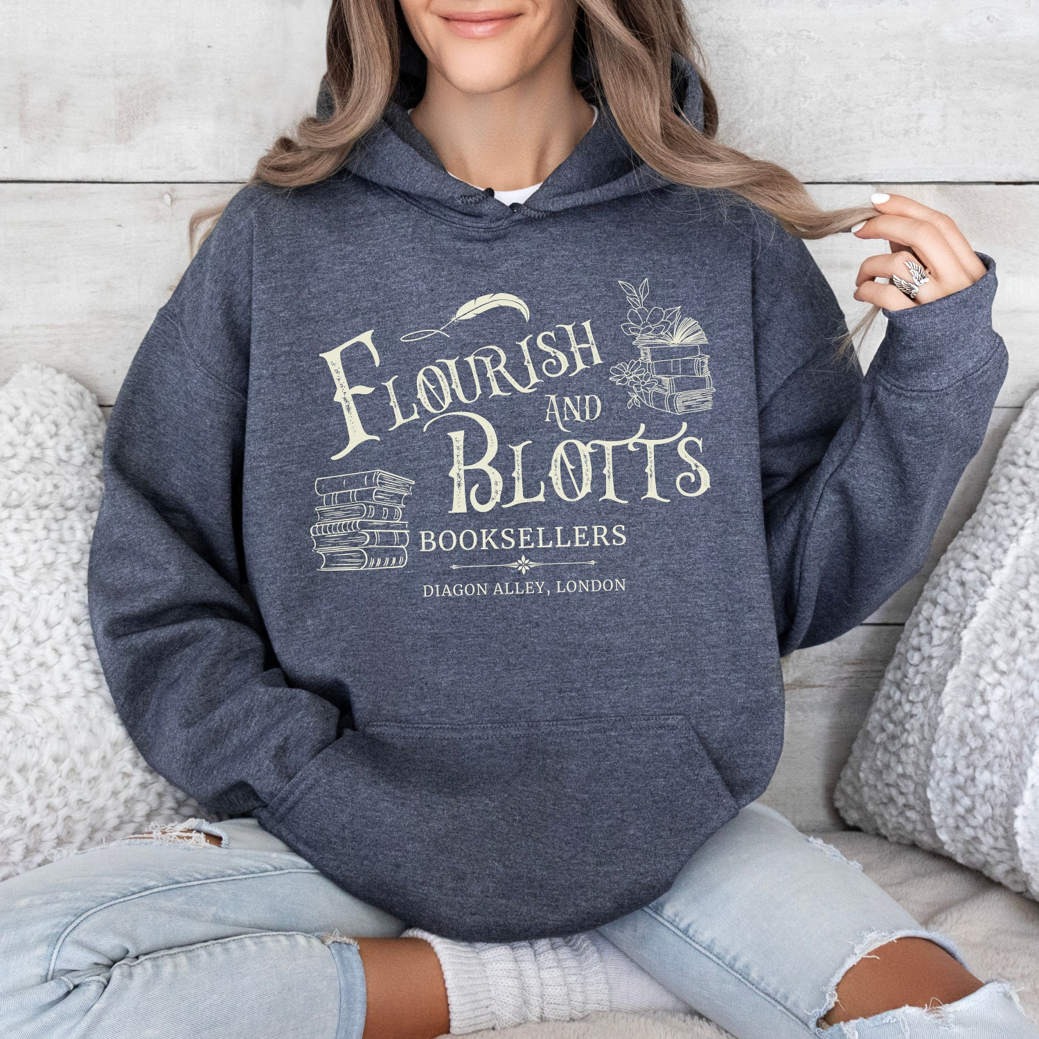 Book Lover Fandom Reader Flourish And Blotts Literature Birthday Christmas Sweatshirt image 6