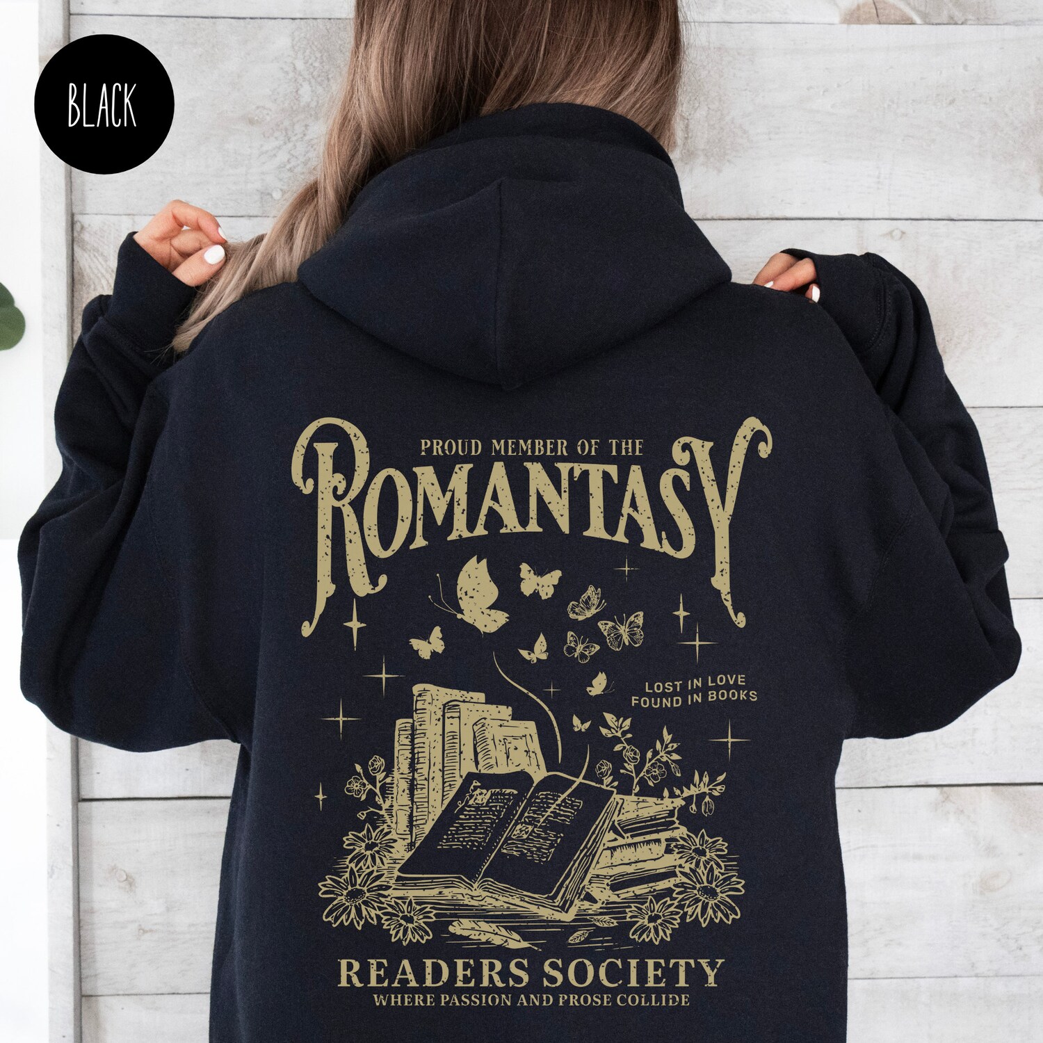 Vintage Romantasy Readers Society Bibliophiles Lovers Bookish Lover Hoodie image 3