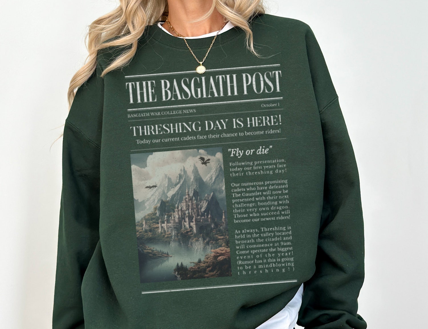 Fourth Wing The Basgiath Post Fantasy Reader College Bookish Sweatshirt image 4