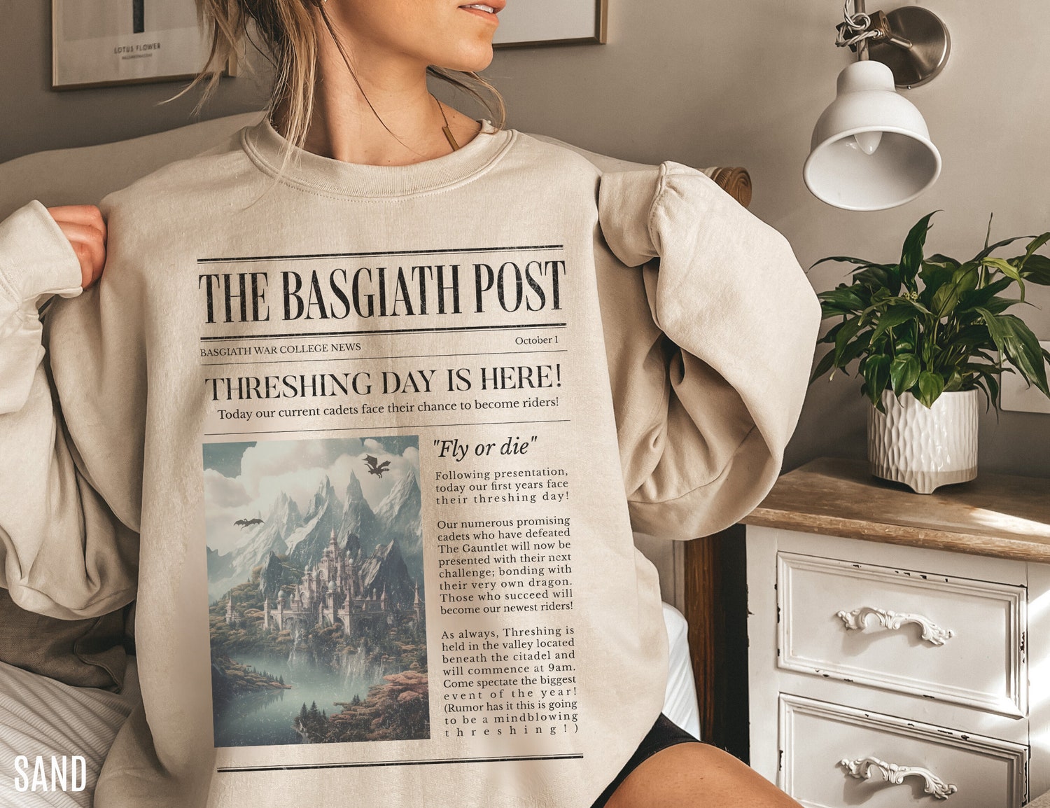 Fourth Wing The Basgiath Post Fantasy Reader College Bookish Sweatshirt image 3