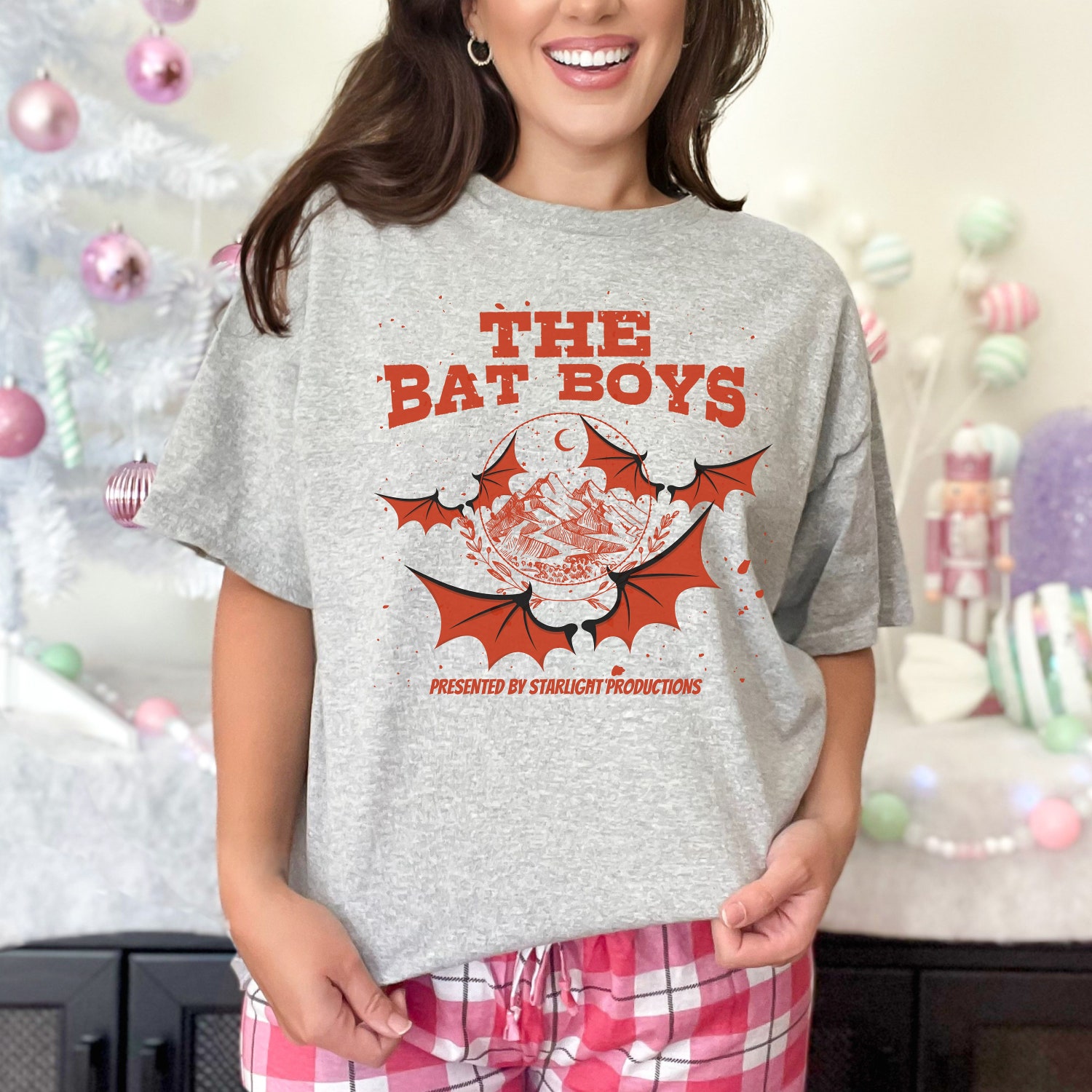 Vintage Bat Boys Love Reading Literature Bookworm Presented By Starlight Productions Shirt image 3