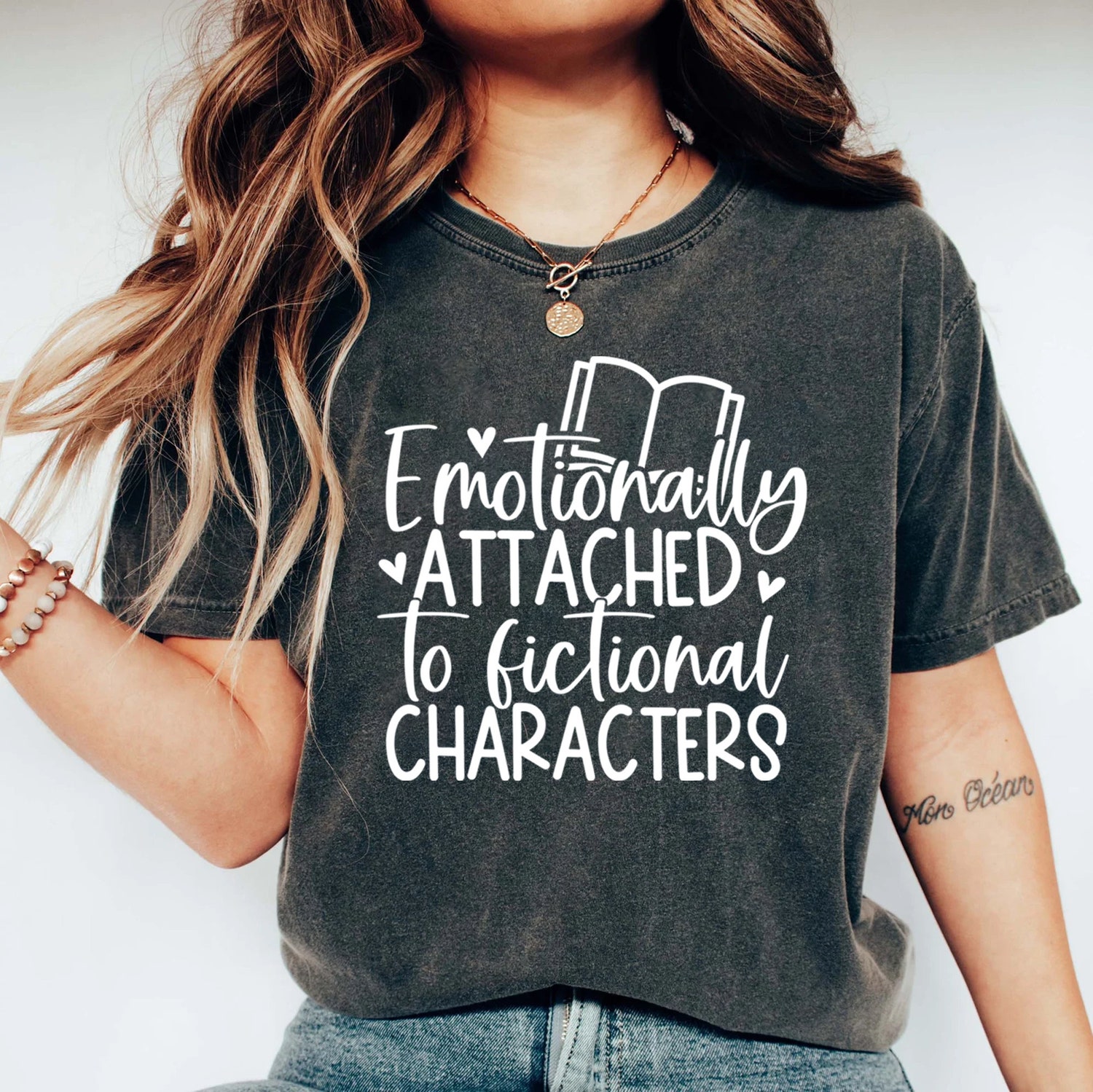 Emotionally Attached To Fictional Characters Funny Reading Book Lover Blogger Nerd Shirt image 1