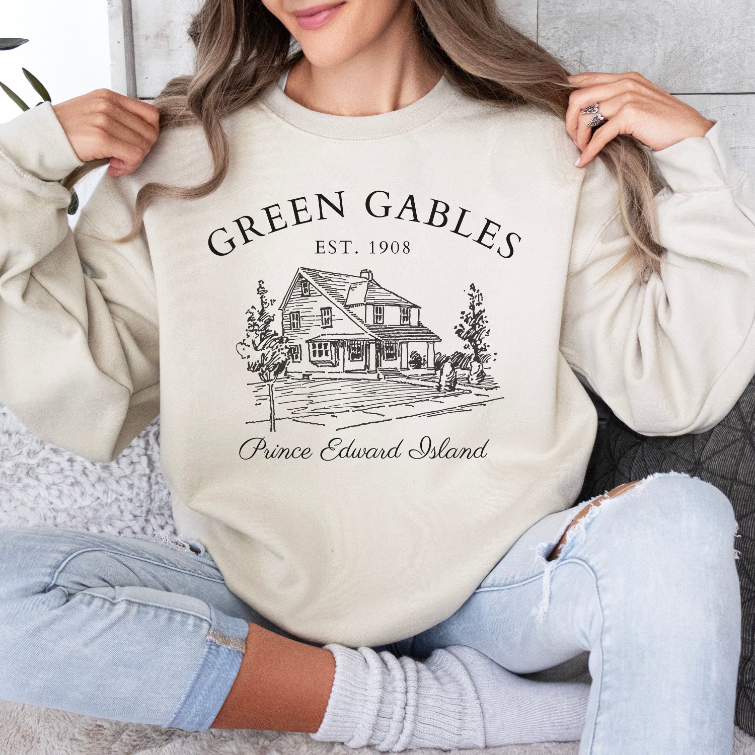 Light Academia Green Gables Fandom Granola Girl Bookish Literary Sweatshirt image 7