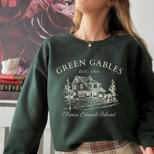 Light Academia Green Gables Fandom Granola Girl Bookish Literary Sweatshirt image 0