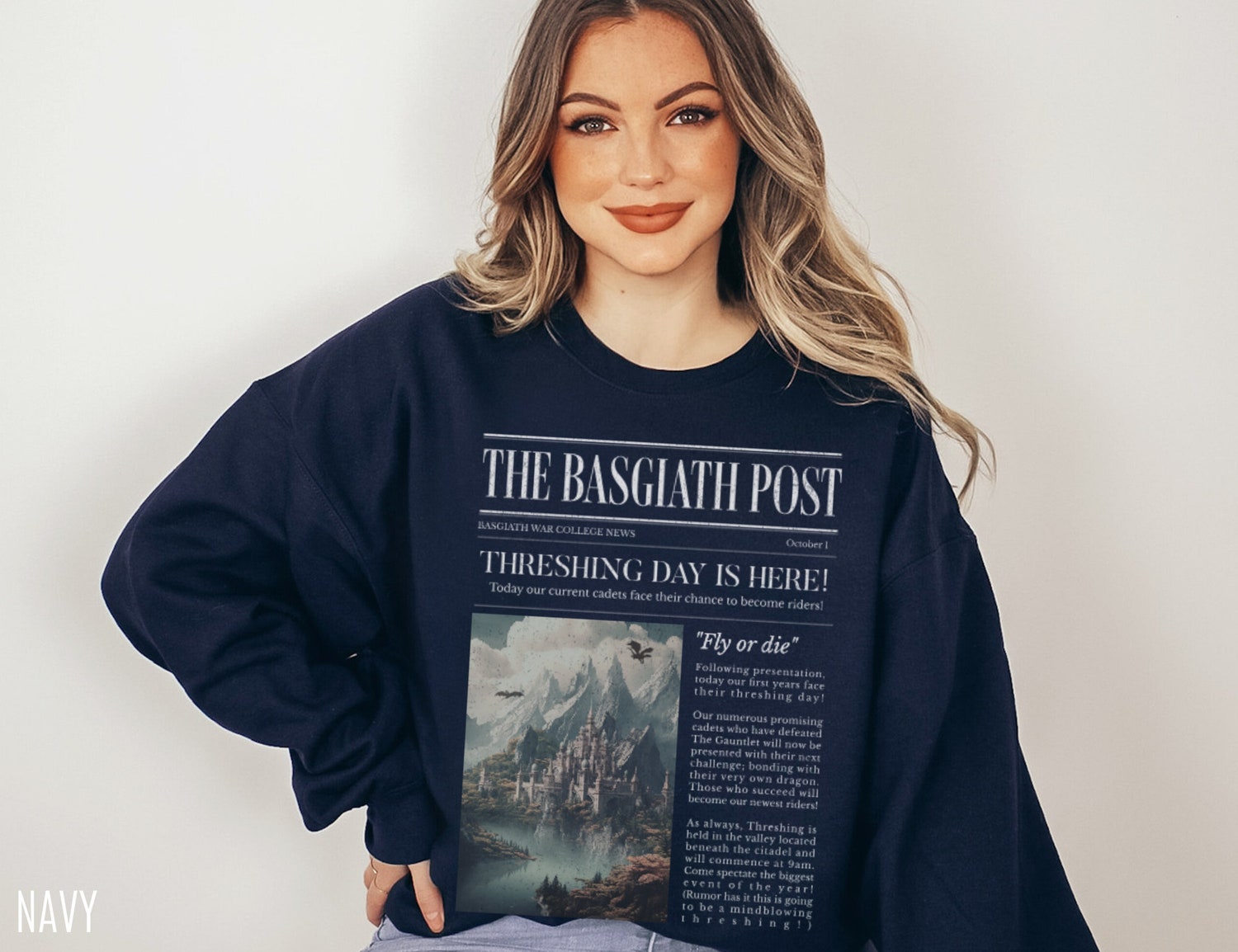 Fourth Wing The Basgiath Post Fantasy Reader College Bookish Sweatshirt image 6