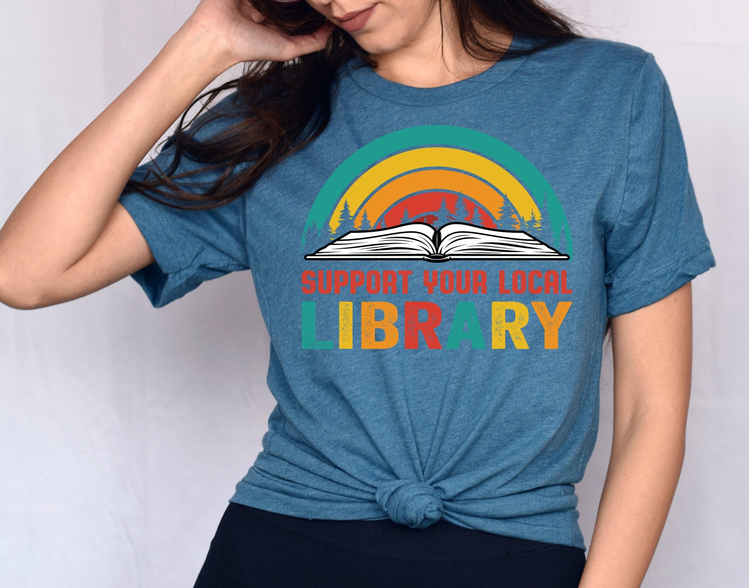 Support Your Local Library Lover Book Nerd Student Teacher Women Shirt image 1