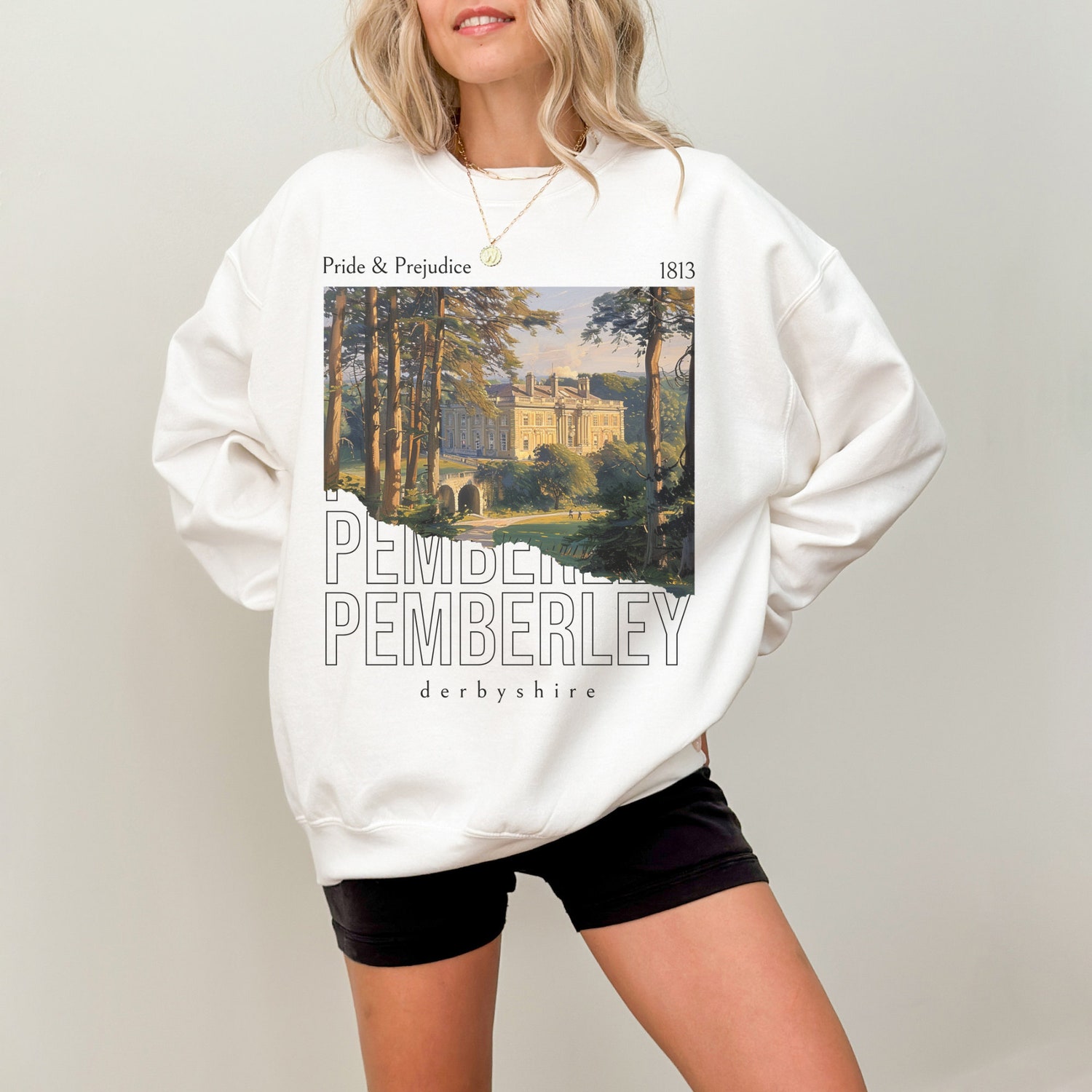 Pride And Prejudice Pemberley Jane Austen Bookish Lover Library Sweatshirt image 1