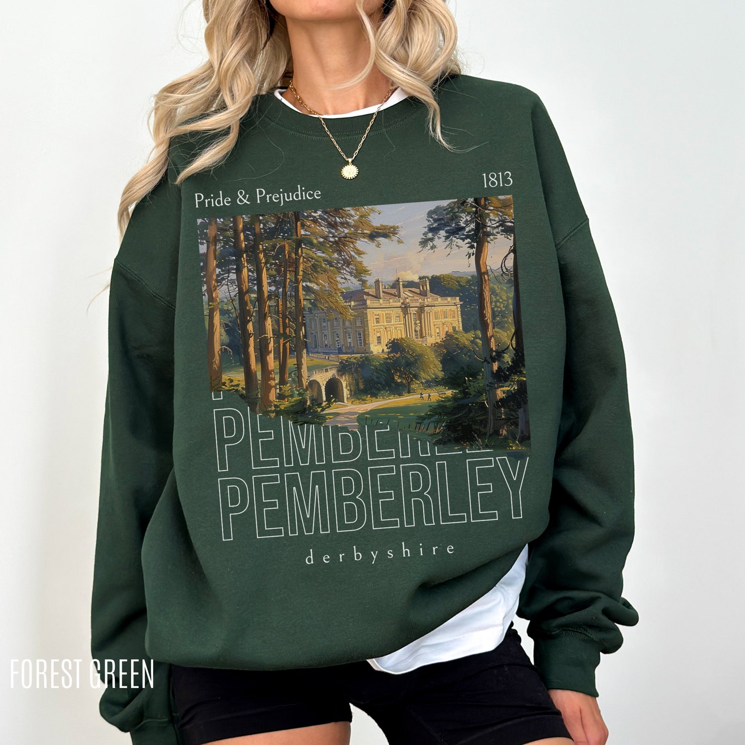 Pride And Prejudice Pemberley Jane Austen Bookish Lover Library Sweatshirt image 6