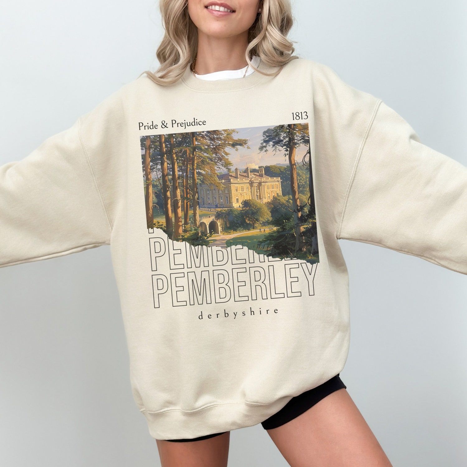 Pride And Prejudice Pemberley Jane Austen Bookish Lover Library Sweatshirt image 4