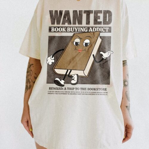 Retro Wanted Book Buying Addict Funny Reader Lover Spicy Death By TBR Pile Shirt image 0