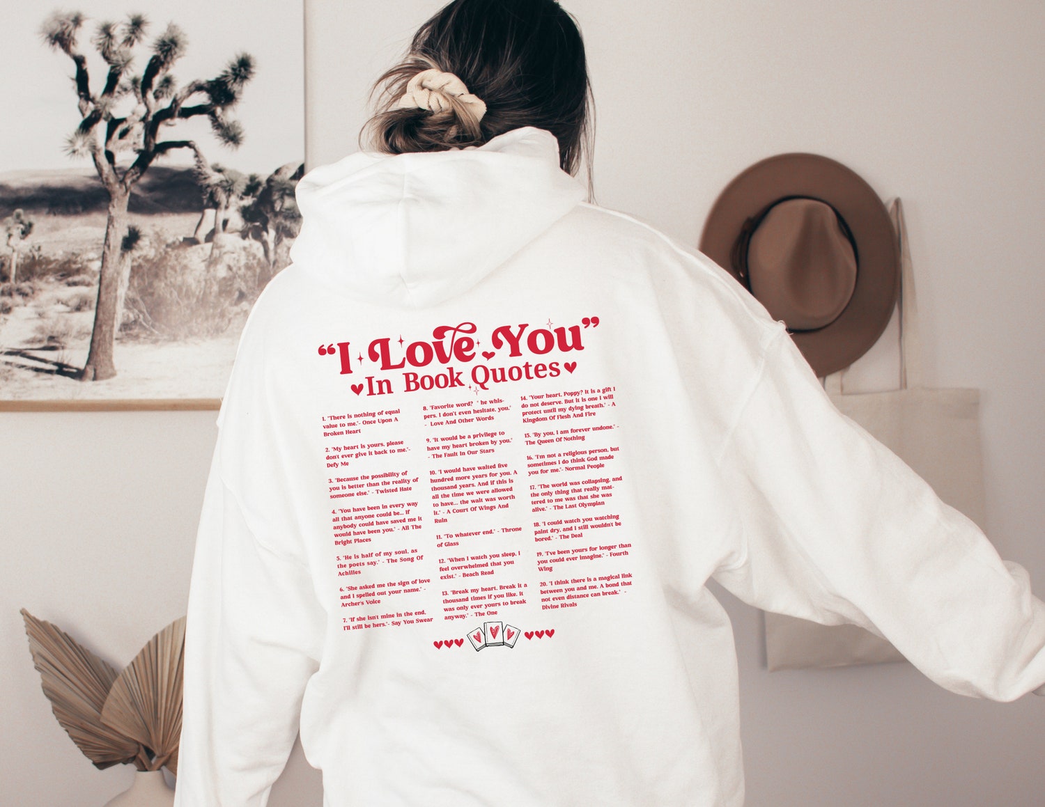 Bookish Self Care Reading I Love You In Book Quote Romance Fantasy Hoodie image 1