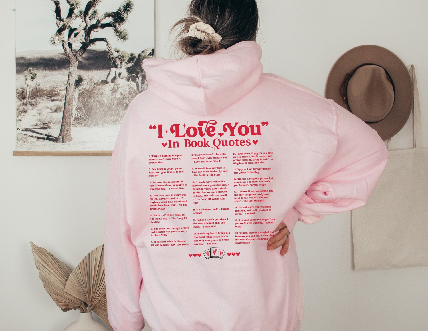 Bookish Self Care Reading I Love You In Book Quote Romance Fantasy Hoodie image 2