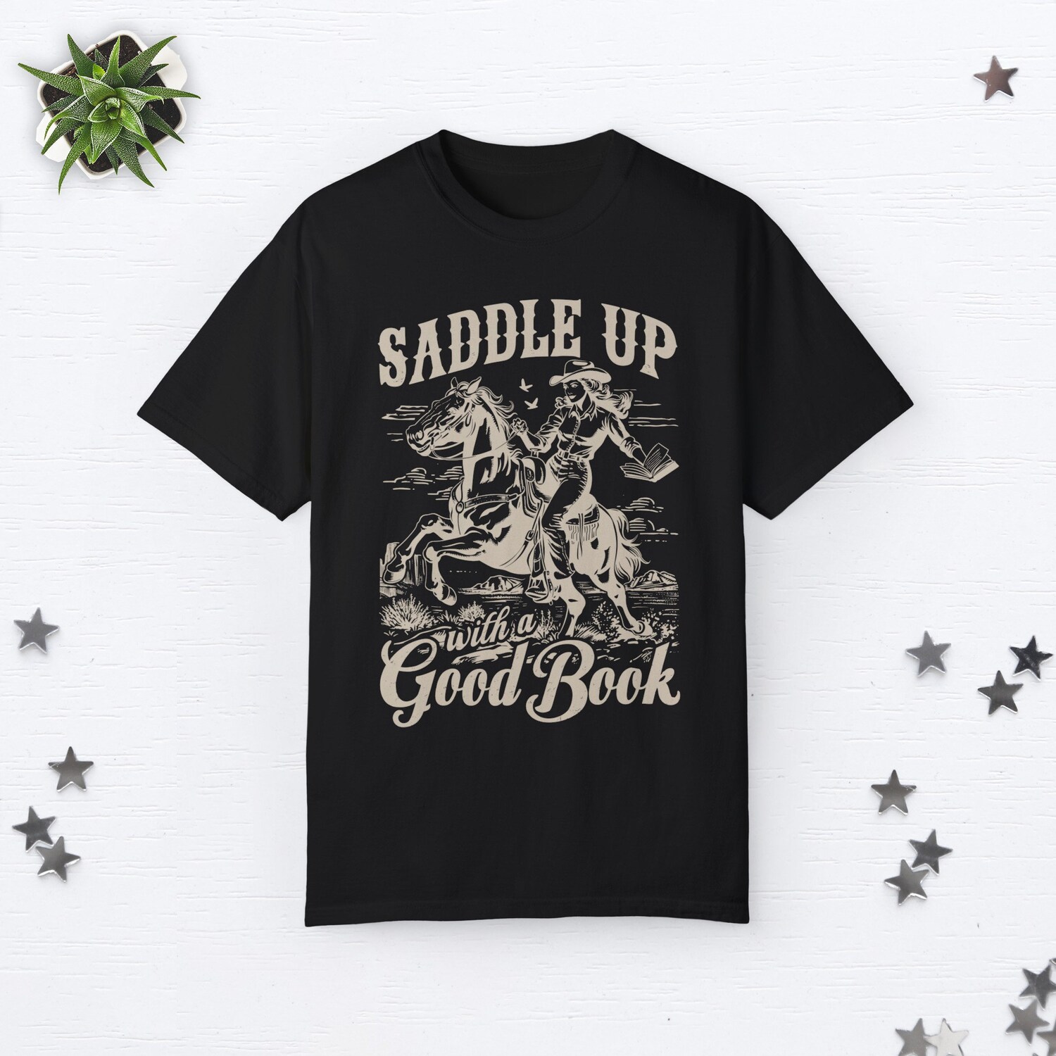 Vintage Saddle Up With A Good Book Cowgirl Romance Smut Lover Romance Reader Western Shirt image 3