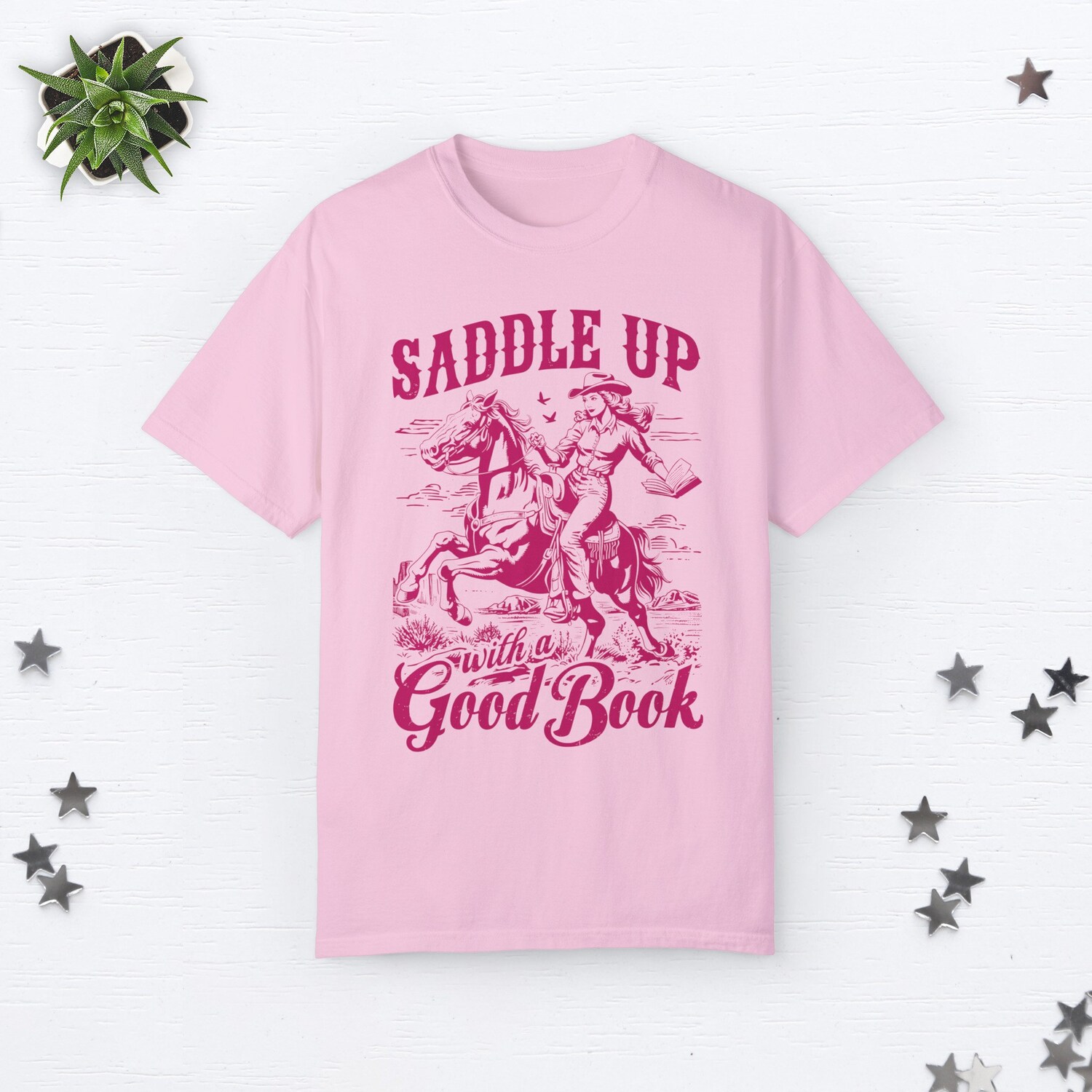 Vintage Saddle Up With A Good Book Cowgirl Romance Smut Lover Romance Reader Western Shirt image 5