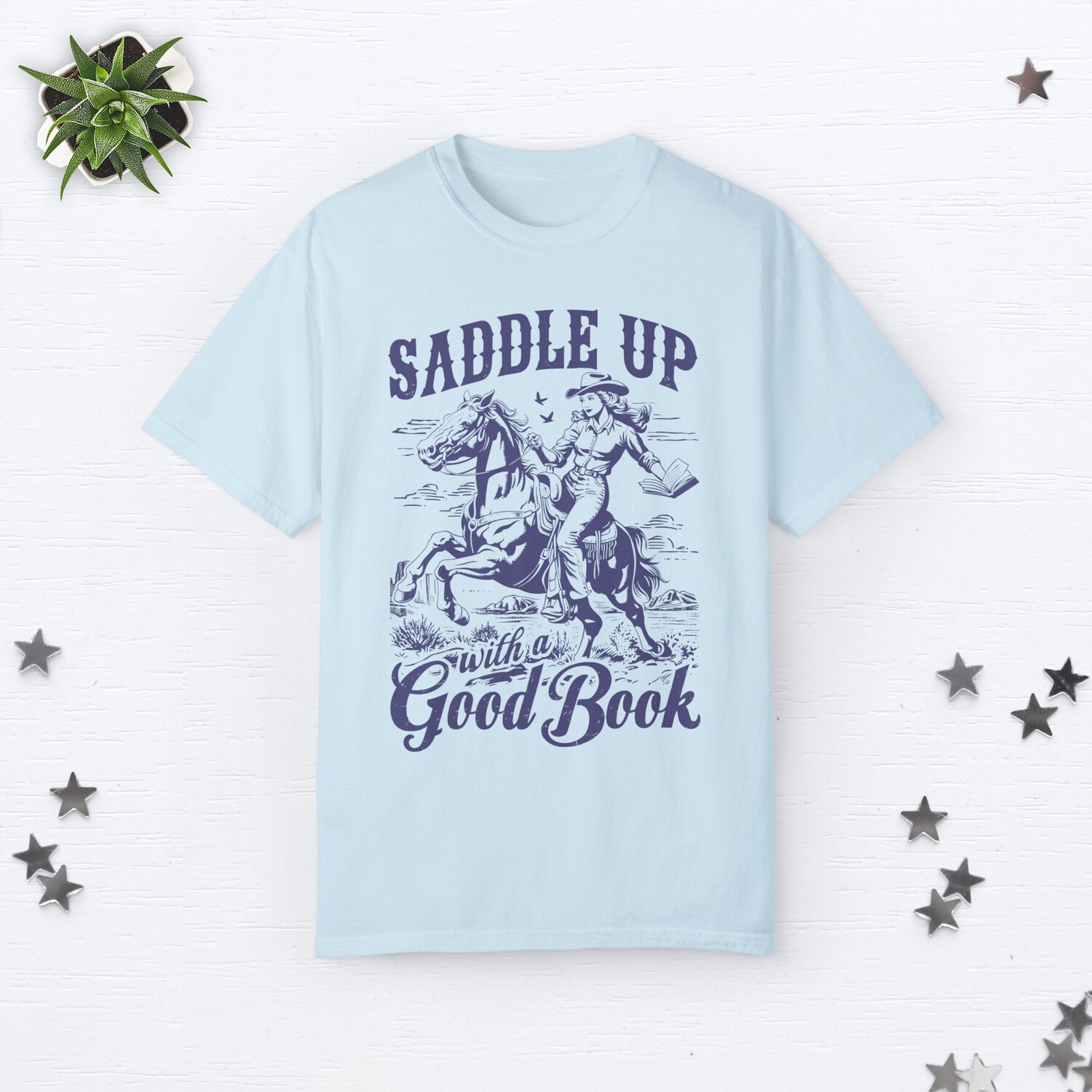 Vintage Saddle Up With A Good Book Cowgirl Romance Smut Lover Romance Reader Western Shirt image 6