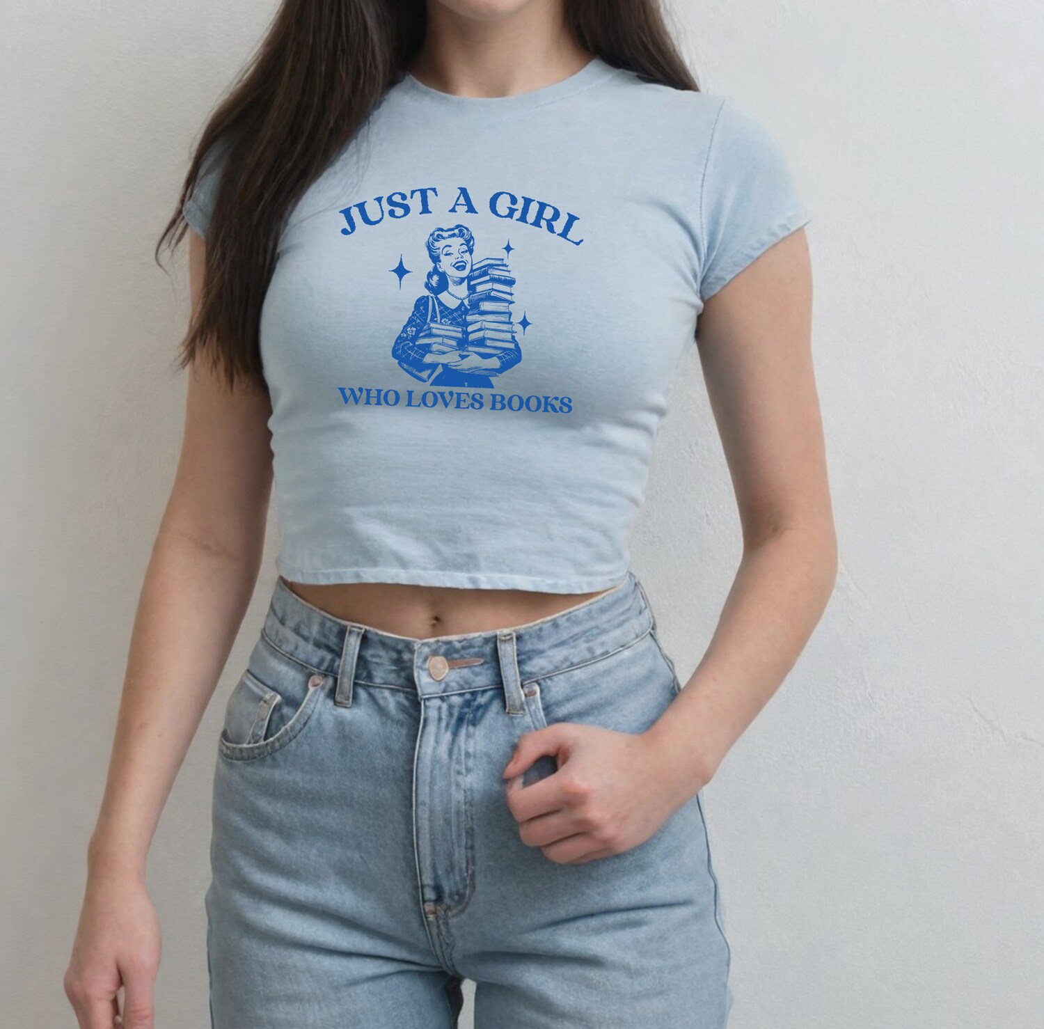 Retro Just A Girl Who Loves Books Baby Lovers Reading Women Cute Shirt image 2