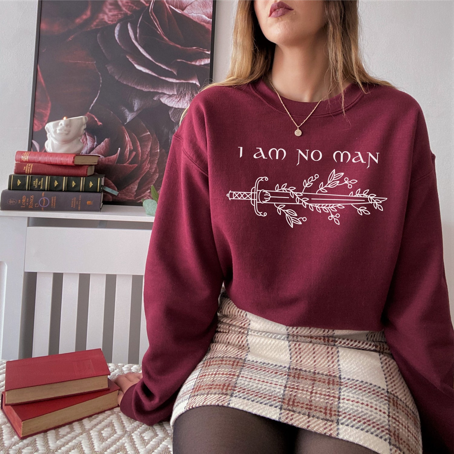 Vintage Reading Bookish Gothic Poet Feminist Literature Fandom Librarian Sweatshirt image 3