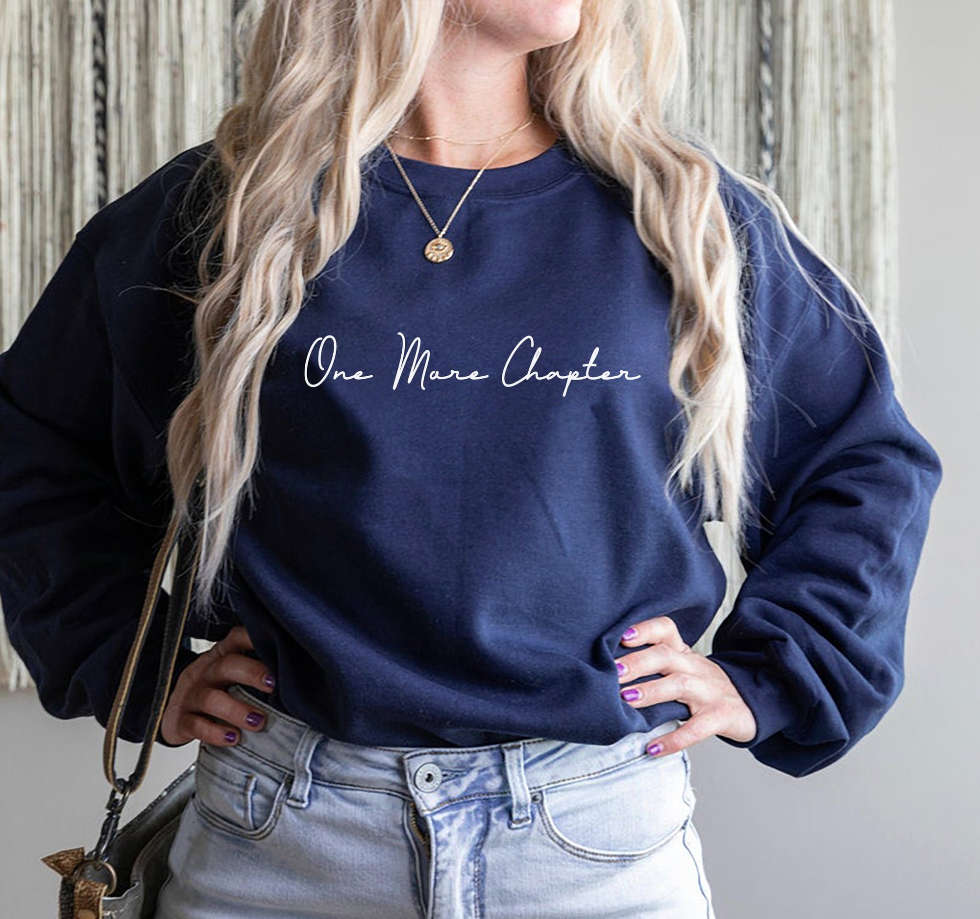 One More Chapter Bookish Reading Lover Bibliophile Sweatshirt image 5