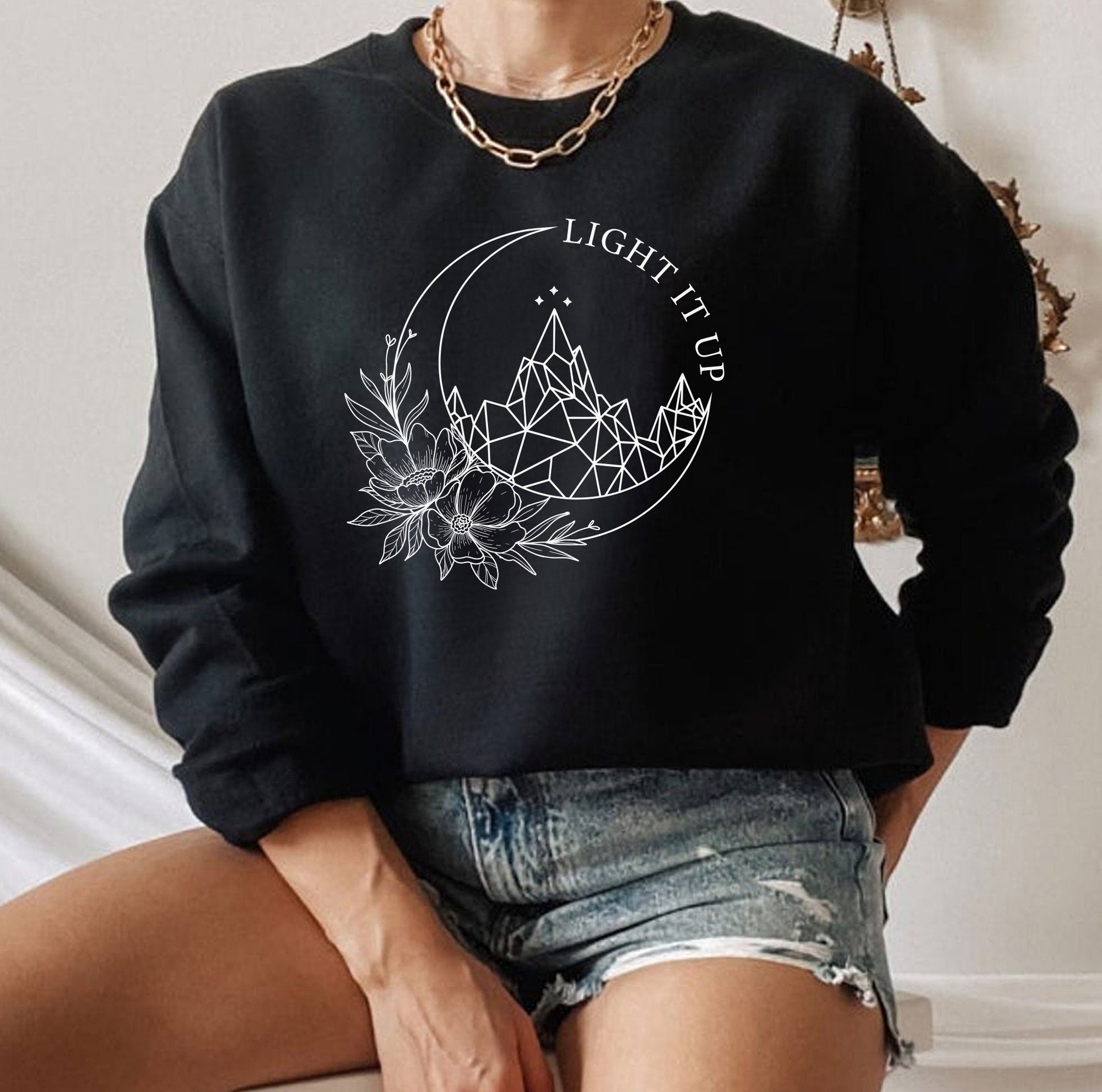 SJM Light It Up Crescent City House Of Earth And Blood Bookish Sweatshirt image 1