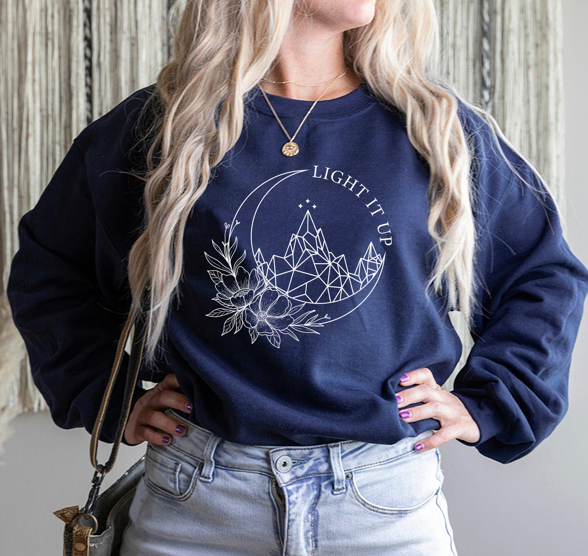 SJM Light It Up Crescent City House Of Earth And Blood Bookish Sweatshirt image 5