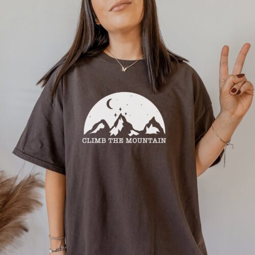 SJM Climb The Mountain Bookish Quote ACOTAR Bibliophile Shirt image 0