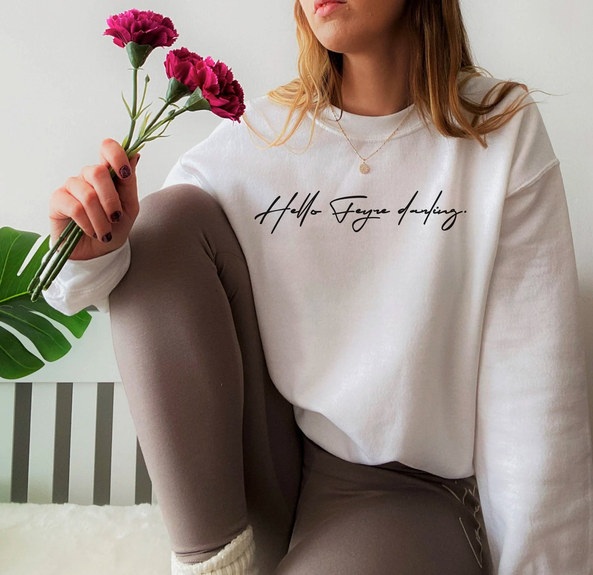 SJM Hello Feyre Darling ACOTAR Throne Of Glass Bookish Reader Sweatshirt image 5