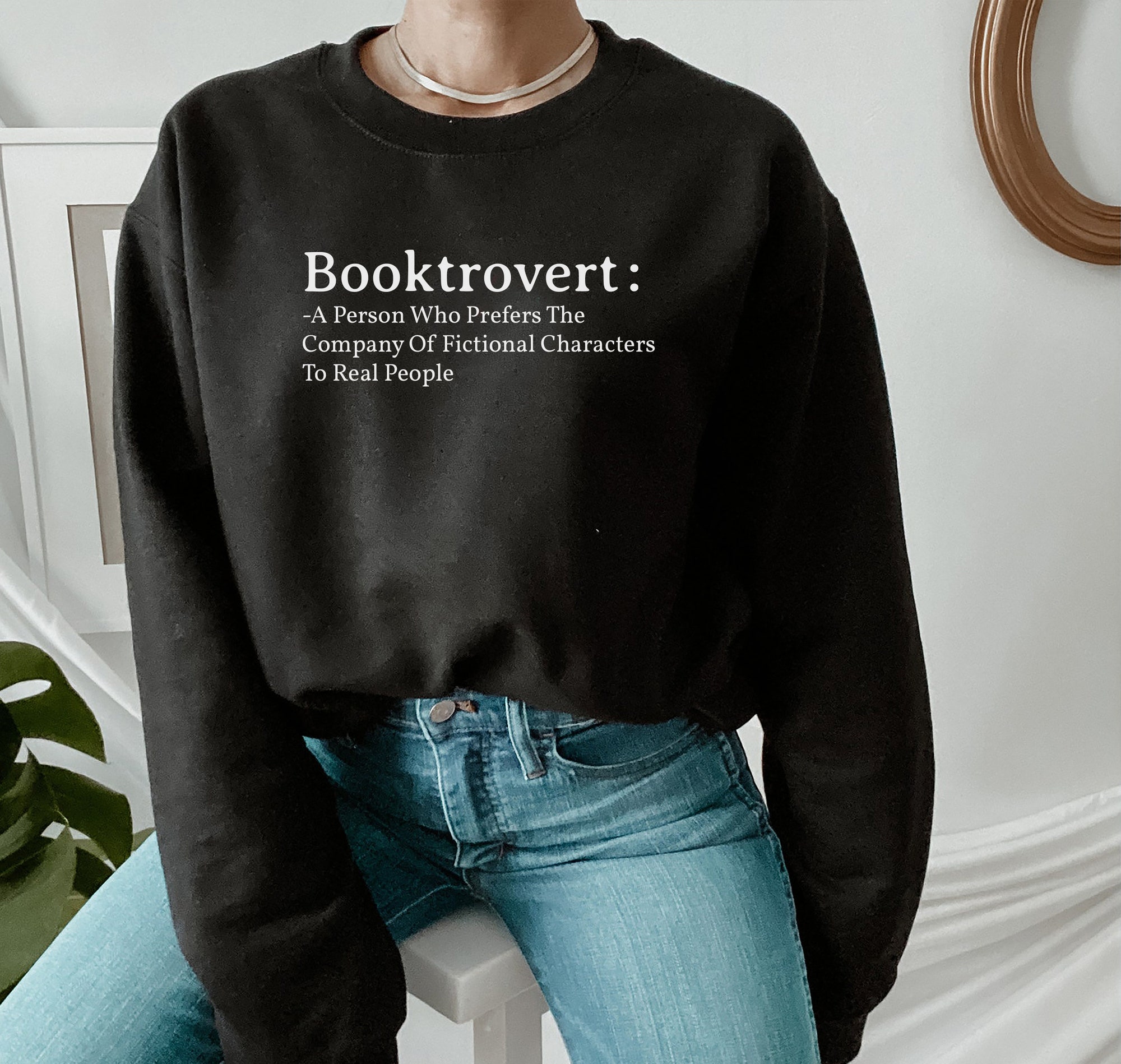 Booktrovert Defention Nerd Librarian Lovers Sweatshirt image 5