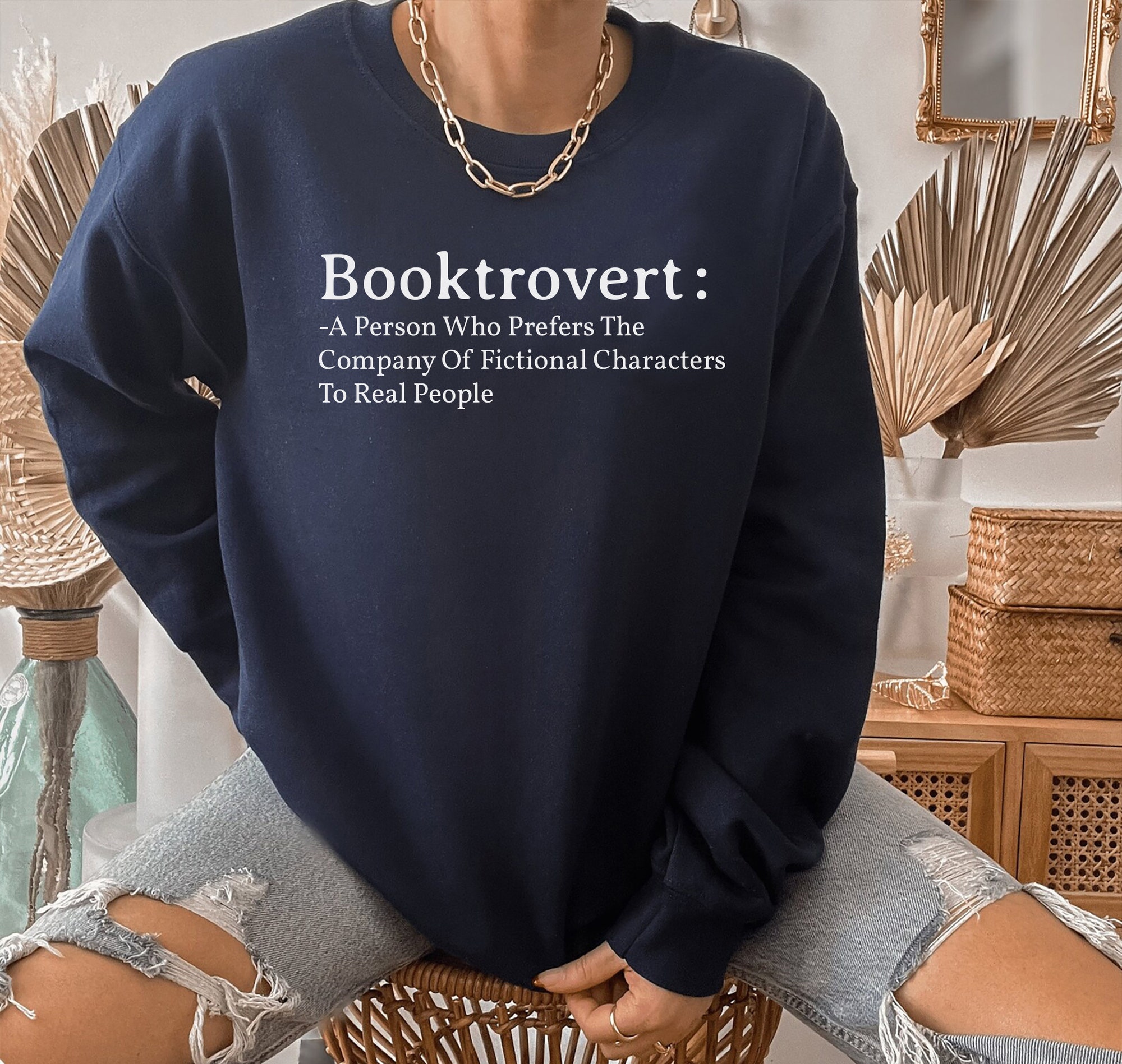 Booktrovert Defention Nerd Librarian Lovers Sweatshirt image 1