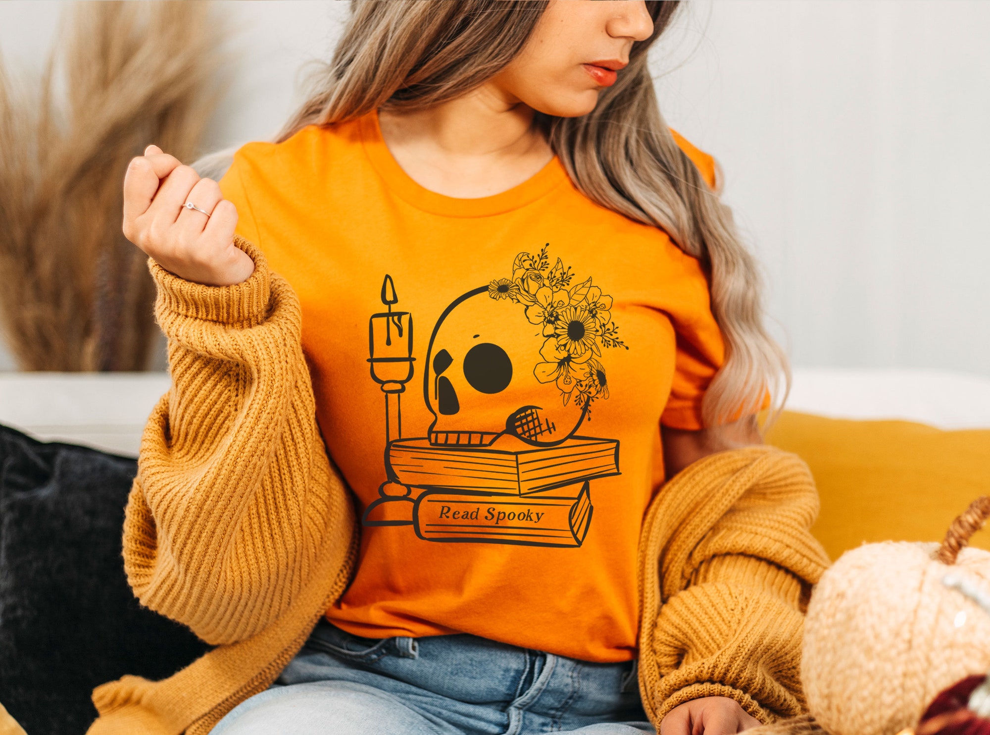 Read Spooky Books Halloween Librarian Reading Shirt image 3