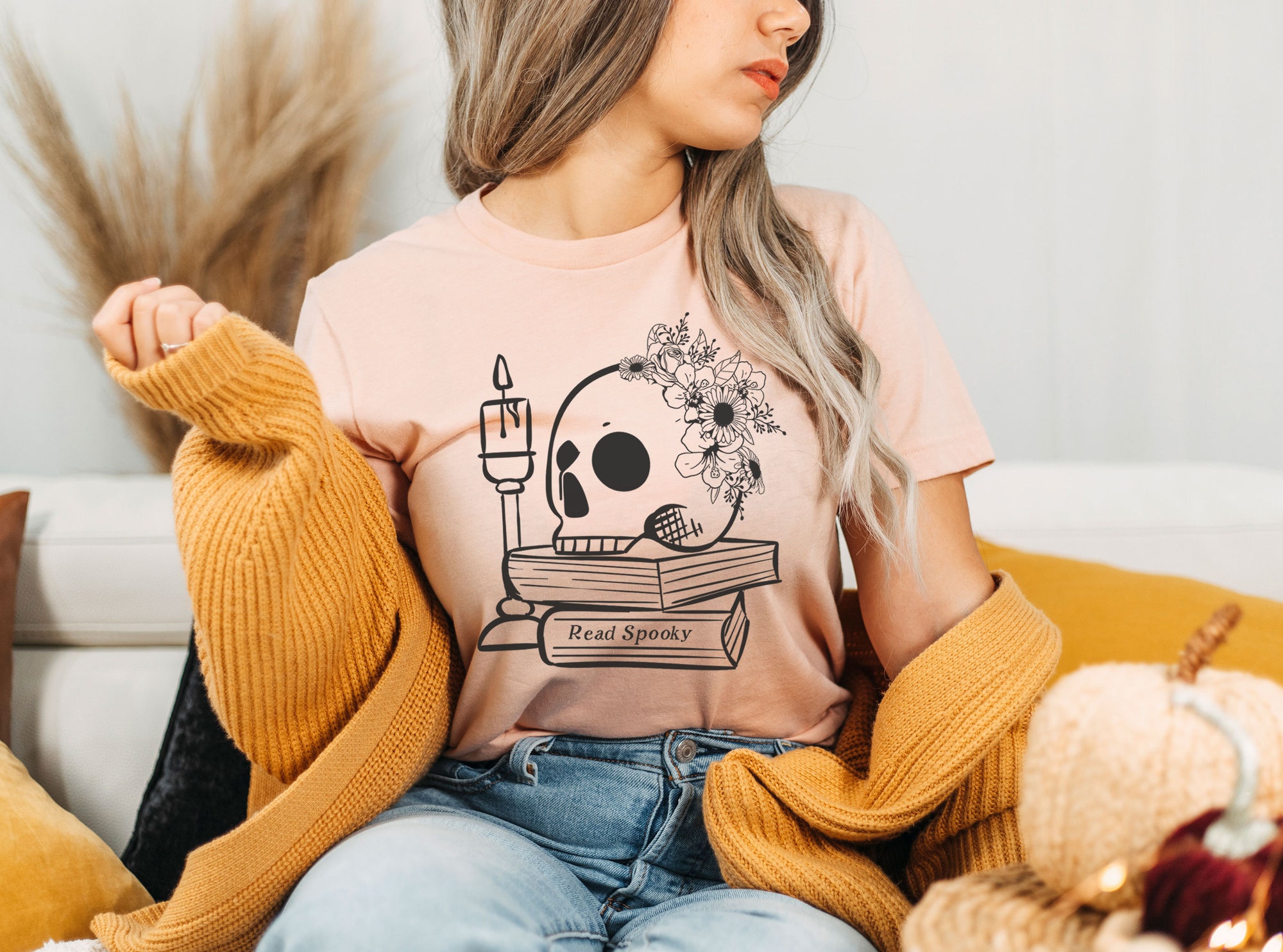 Read Spooky Books Halloween Librarian Reading Shirt image 2