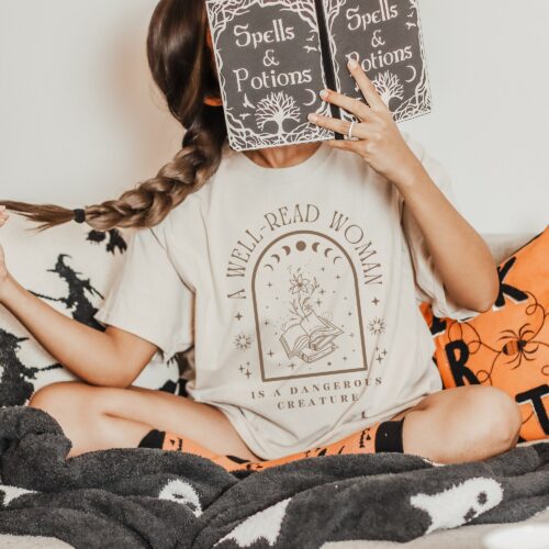 A Well-Read Woman Bookish Reading Librarian Literature Club Poet Mystical Shirt image 0