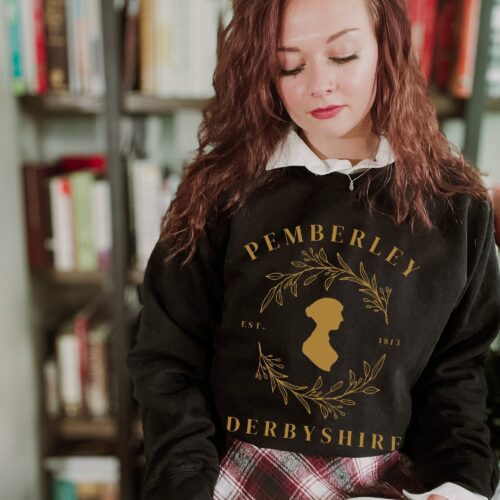 Dark Academia Pemberley Jane Austen Bookish Librarian Reading Sweatshirt image 0