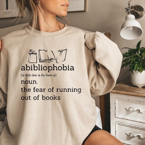 Vintage Abibliophobia Book Lover Reader Librarian Daily Cute Sweatshirt image 0