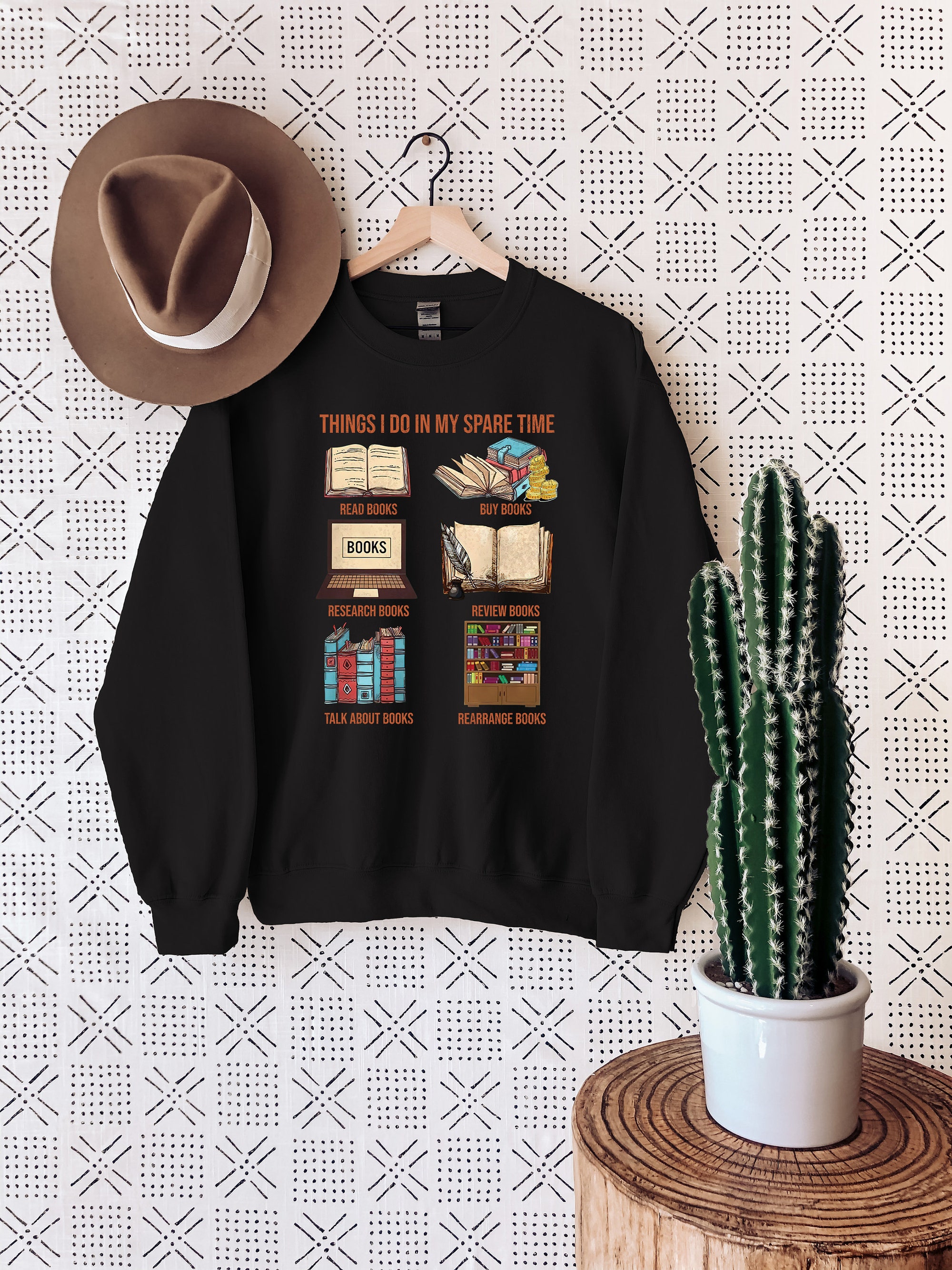 Funny Book Lover Things I Do In My Spare Time Funny Reading Sweatshirt image 6