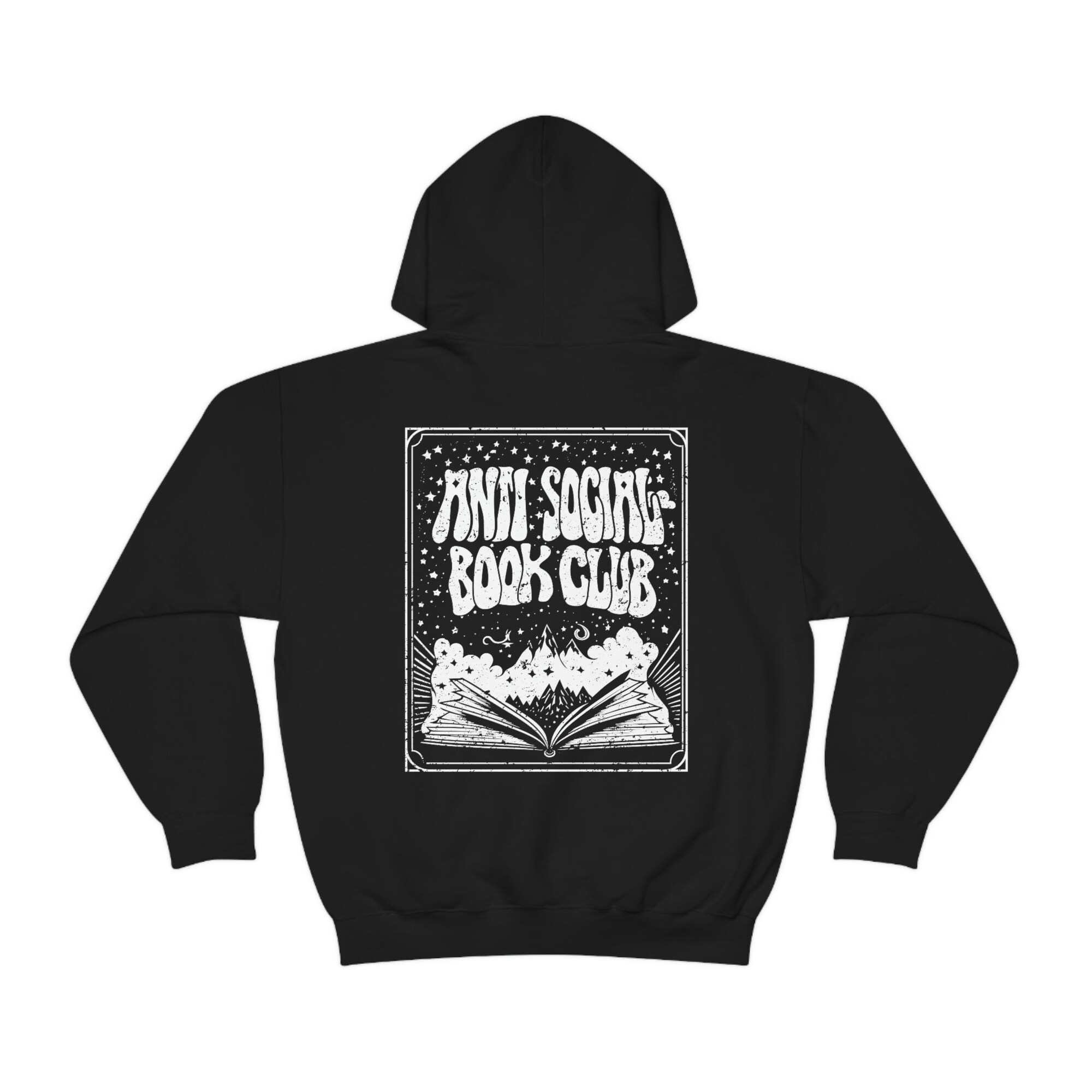 Anti Social Book Club Reader Line Art Tarot Card Dark Velaris ACOTAR Hoodie image 4