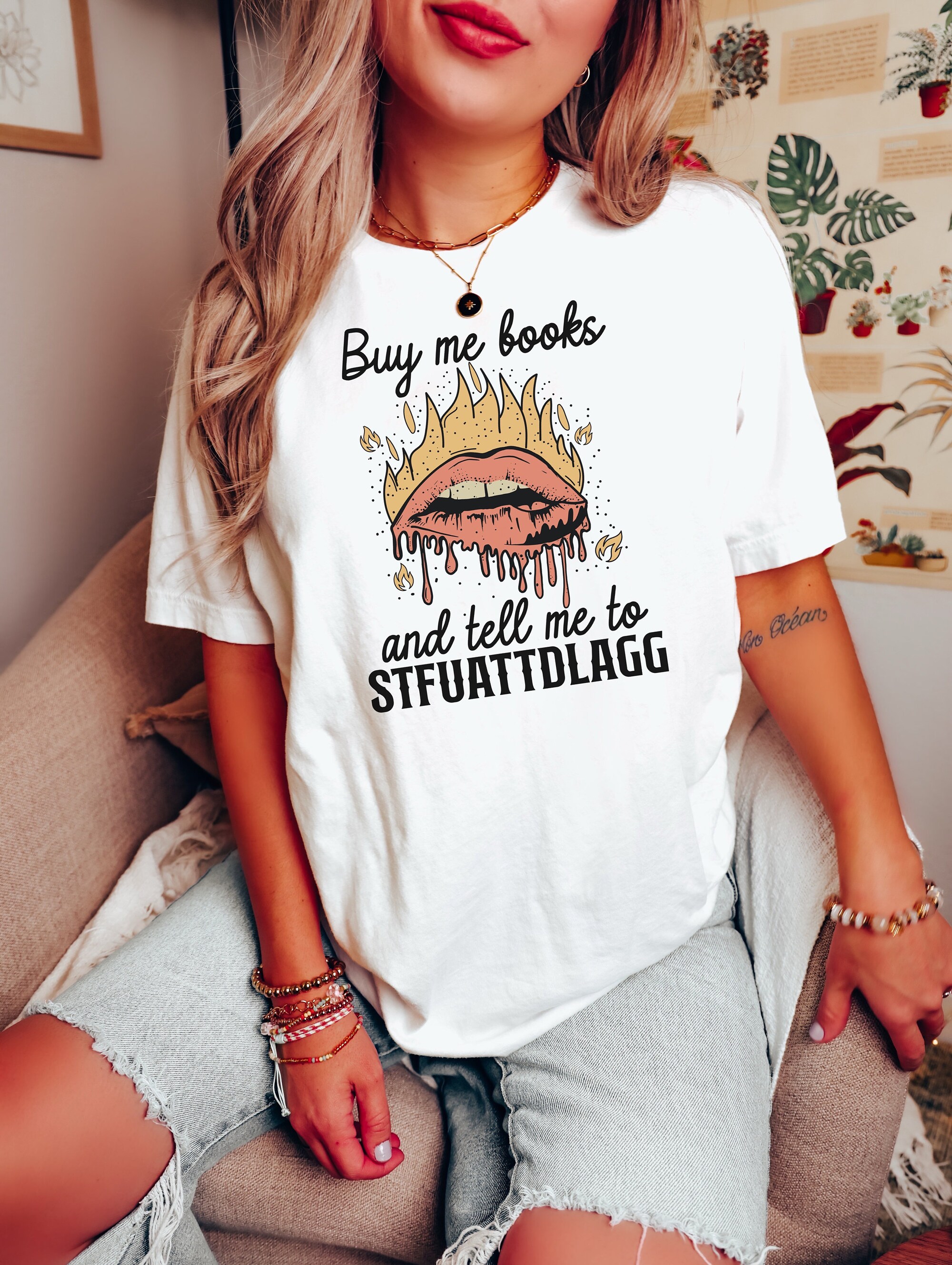 Smut Buy Me Book And Tell Me To STFUATTDLAGG Lover Romance Reader Dark Librarian Shirt image 1