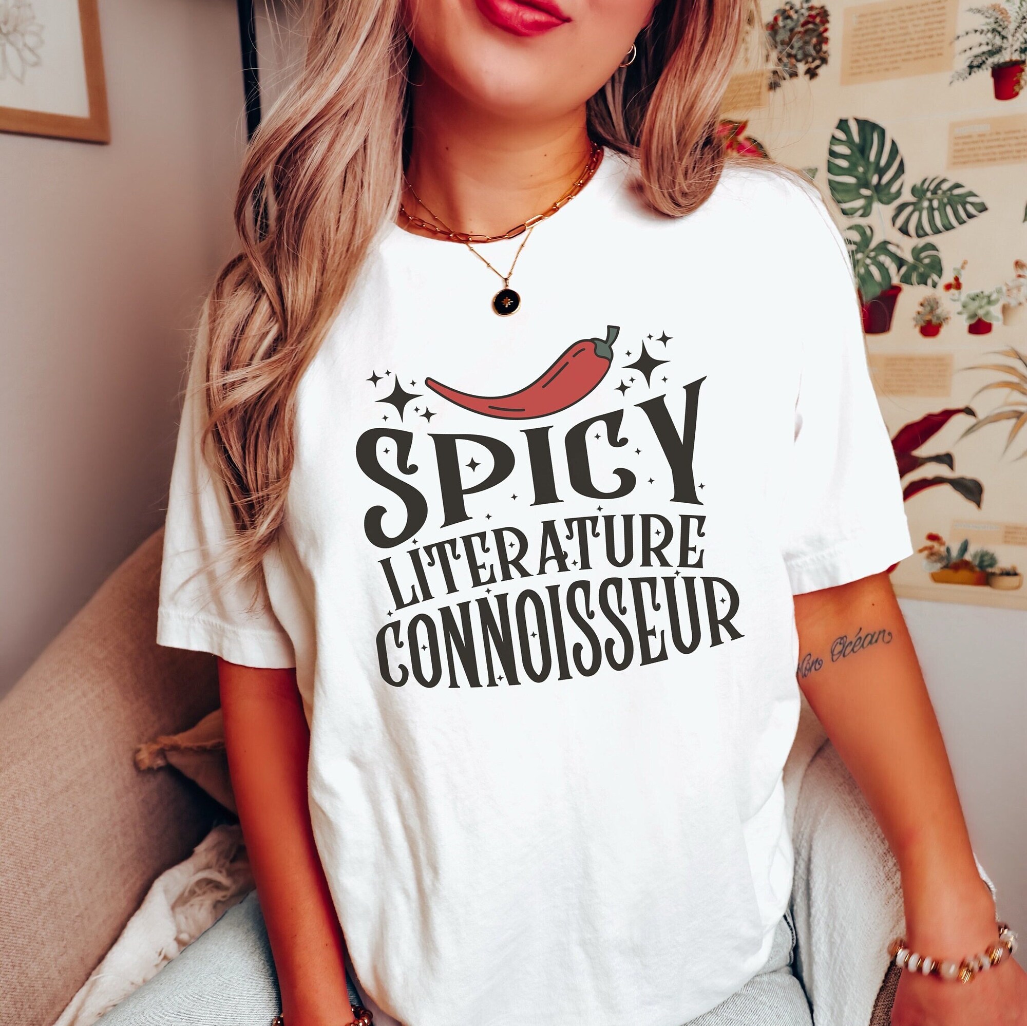 Spicy Literature Connoisseur Smut Book Lover Reader Dark Romance Librarian Shirt image 1